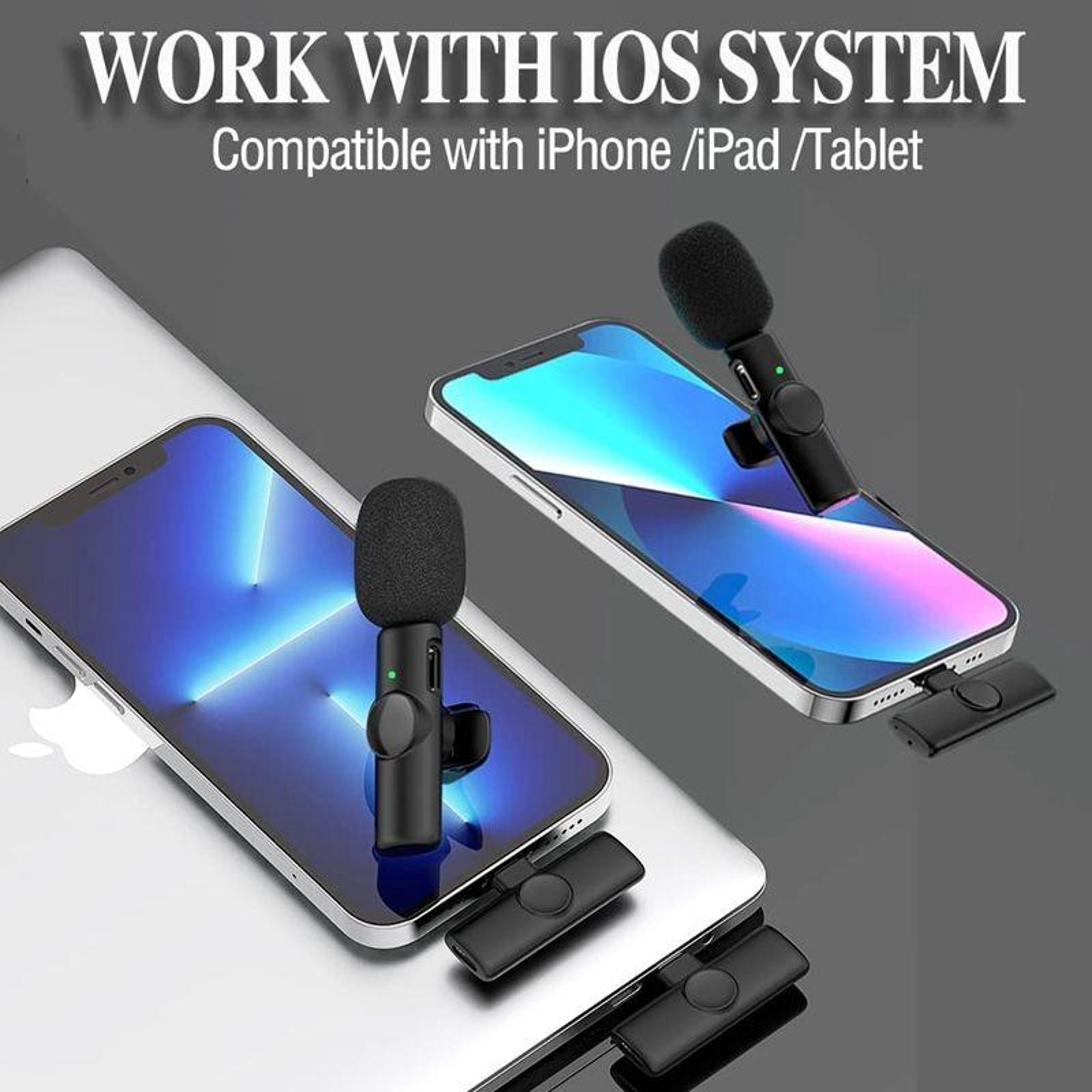 Wireless Lavalier Microphone For IPhone Mini Bluetooth Clip On Microphone With Noise Reduction And  4
