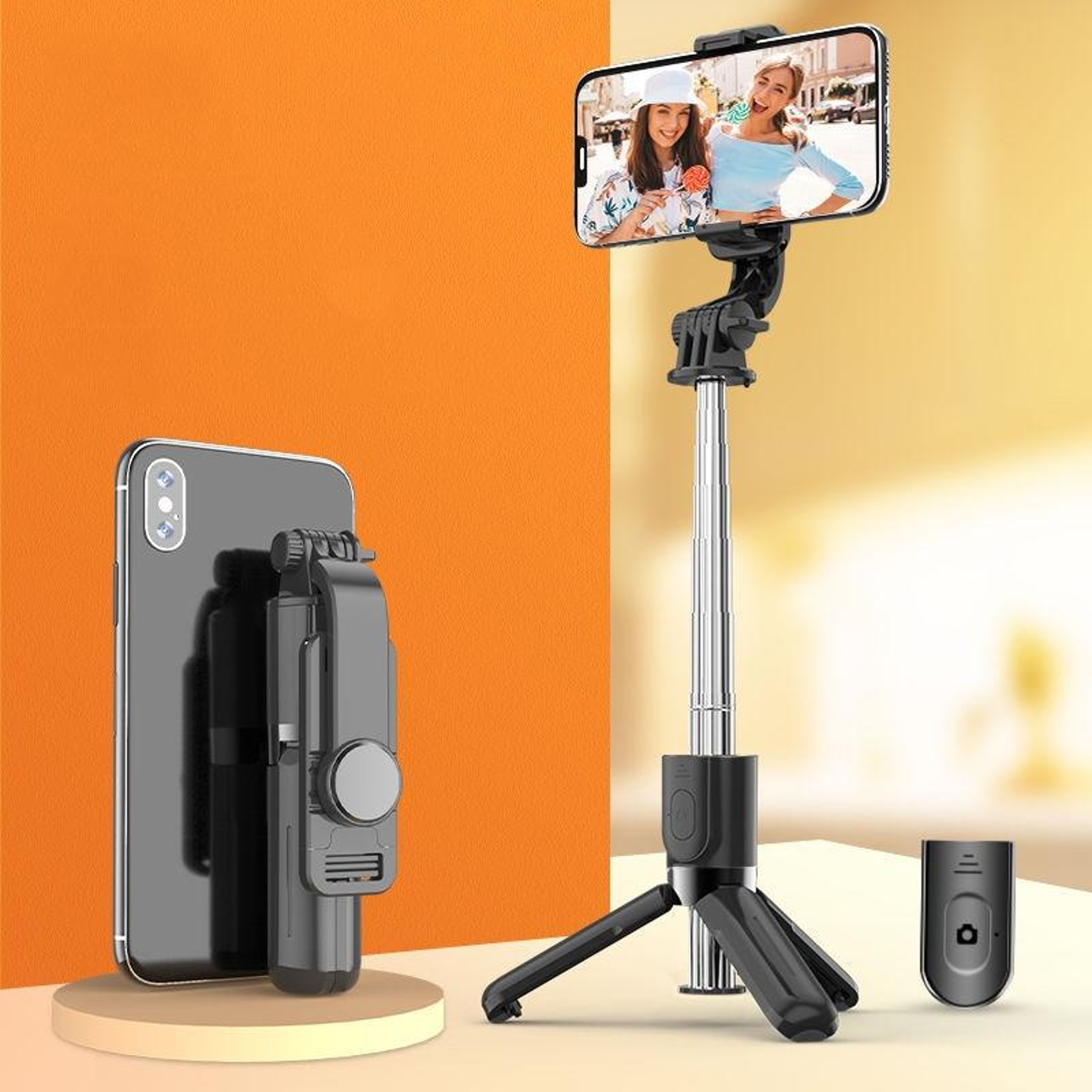 Bluetooth Selfie Stick With Tripod Stand LED Fill Light And Wireless Remote 7
