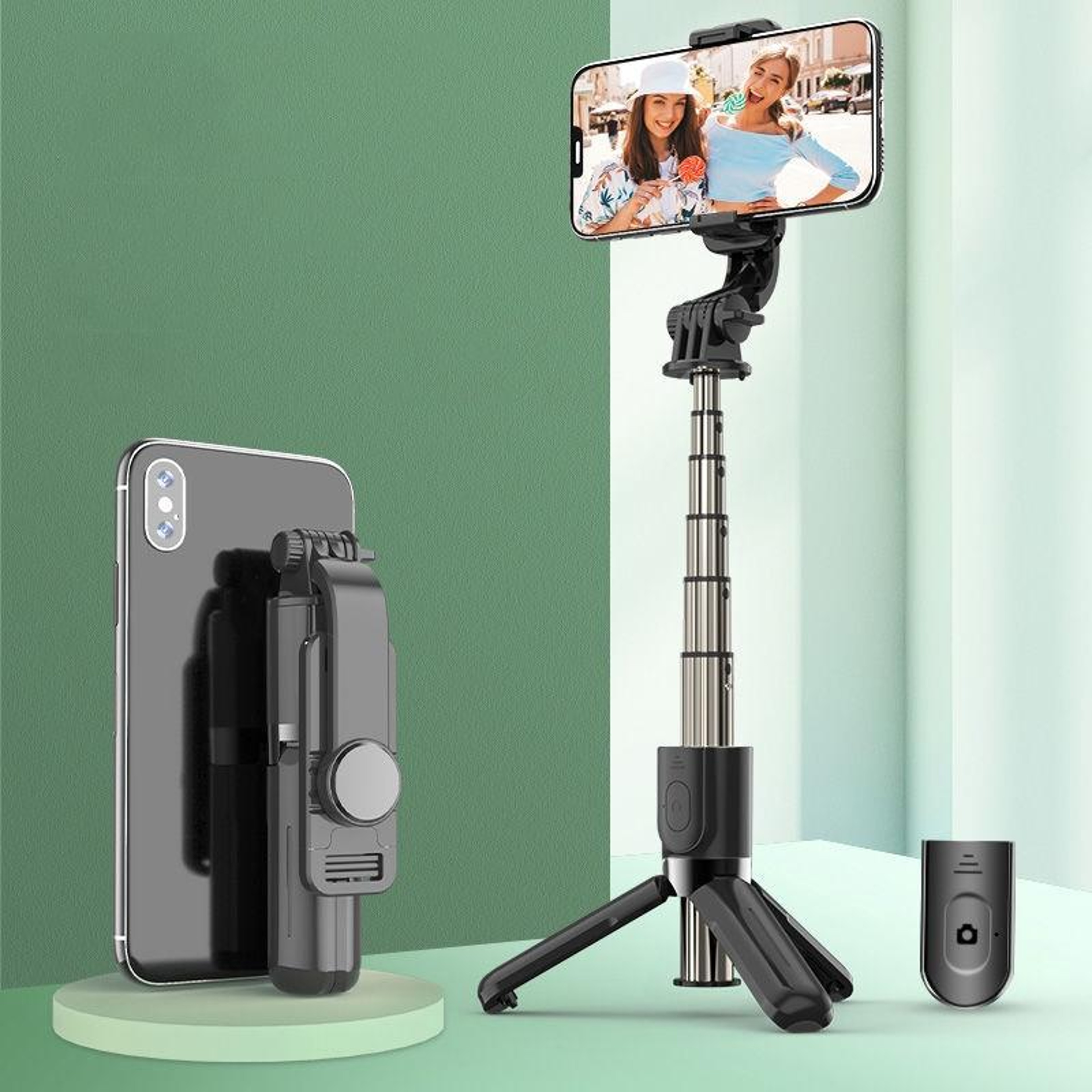 Bluetooth Selfie Stick With Tripod Stand LED Fill Light And Wireless Remote 10