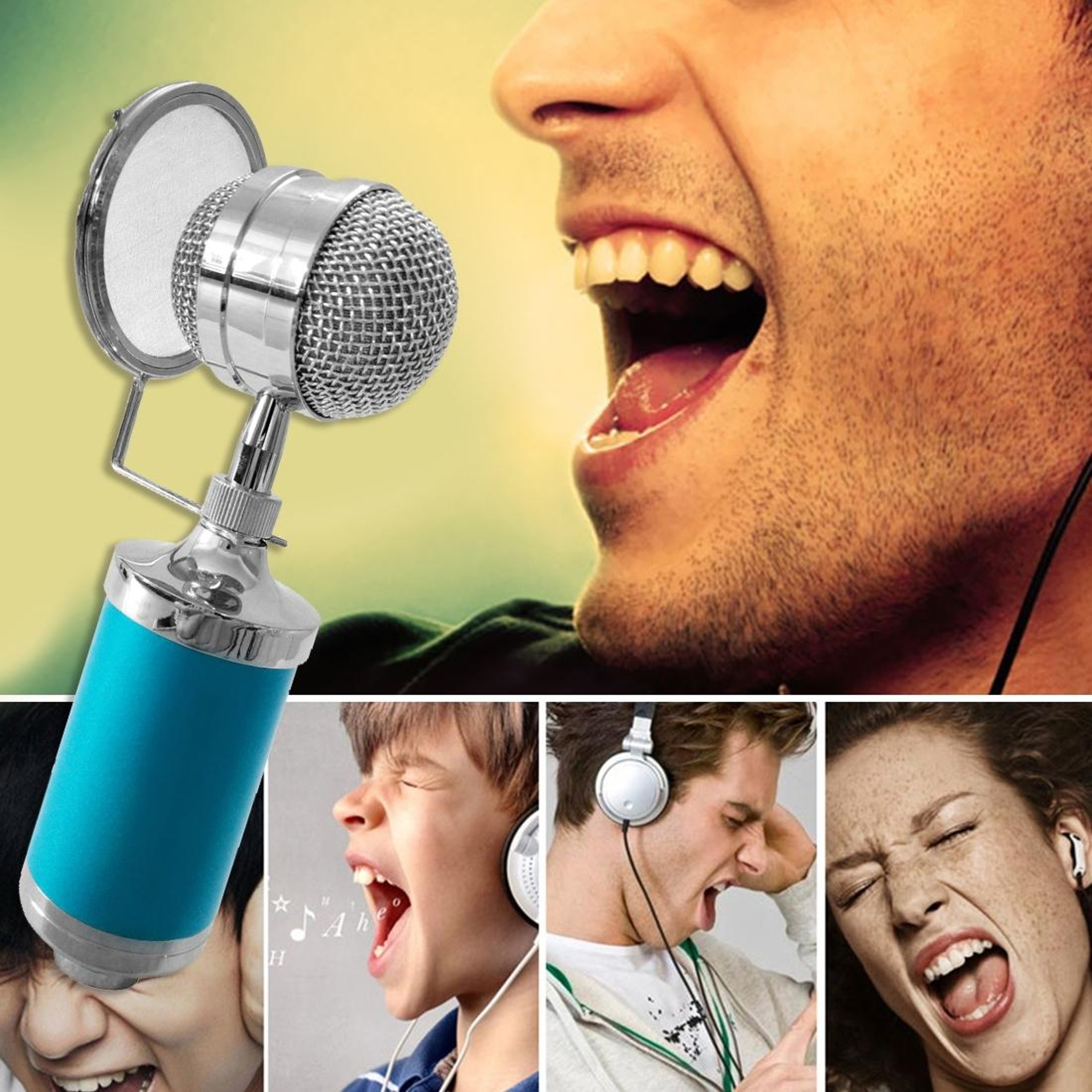 Professional Condenser Microphone Kit With Shock Mount Pop Filter And Studio Recording Microphone F 9
