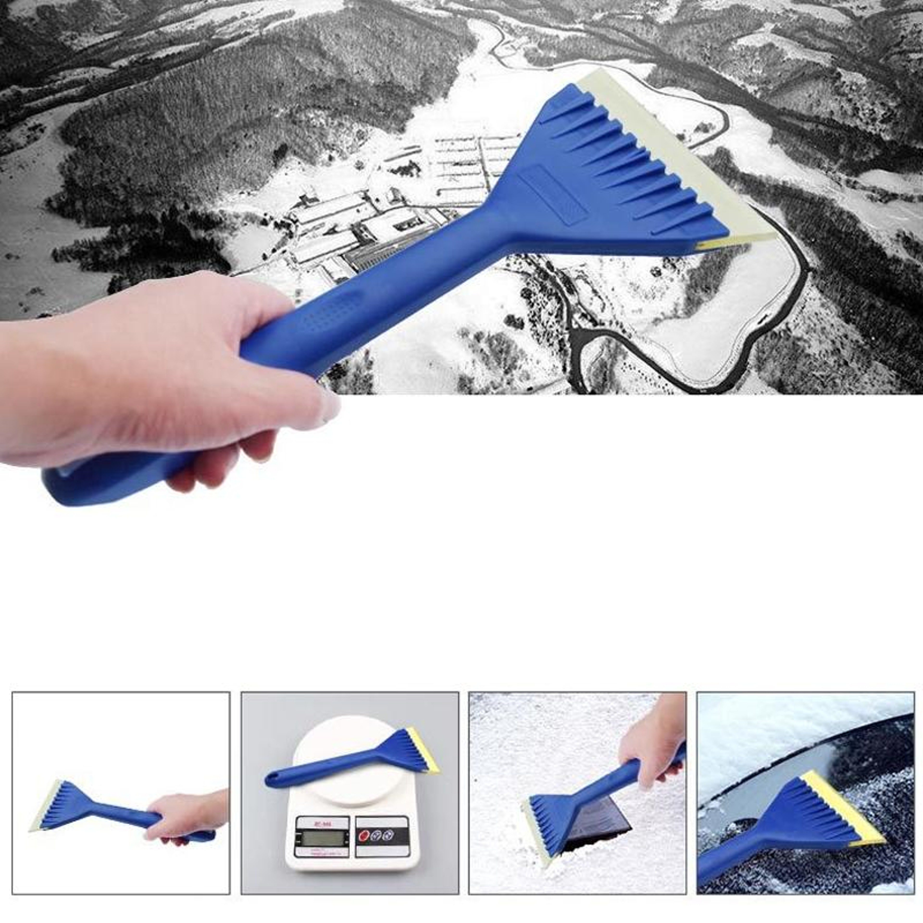 Car Ice Scraper Soft Rubber Windshield Ice Remover Long Handle Snow Cleaning Tool – view 2
