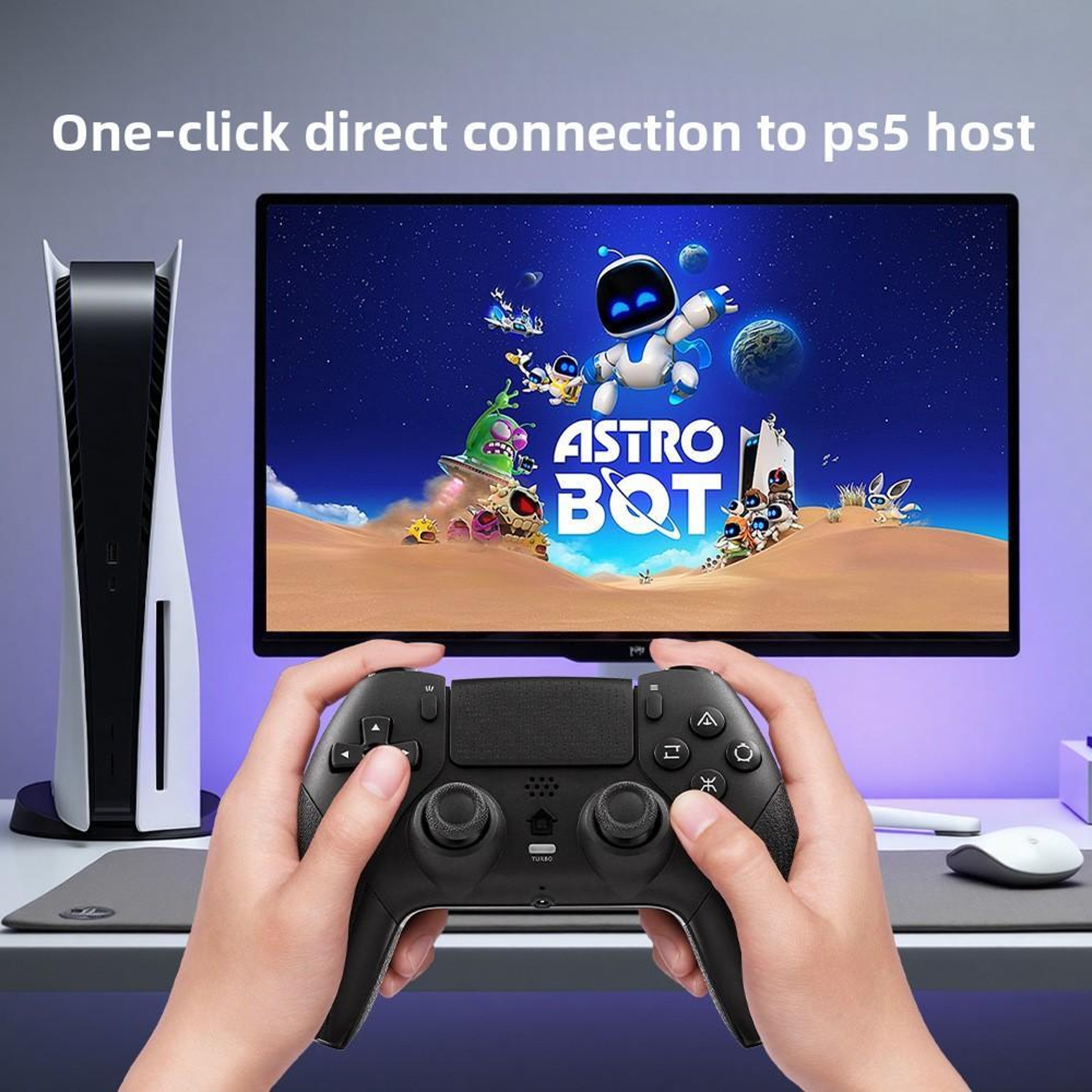 Bluetooth Wireless PS5 Controller Gamepad With Dual Vibration Motion Control And Audio Jack 2