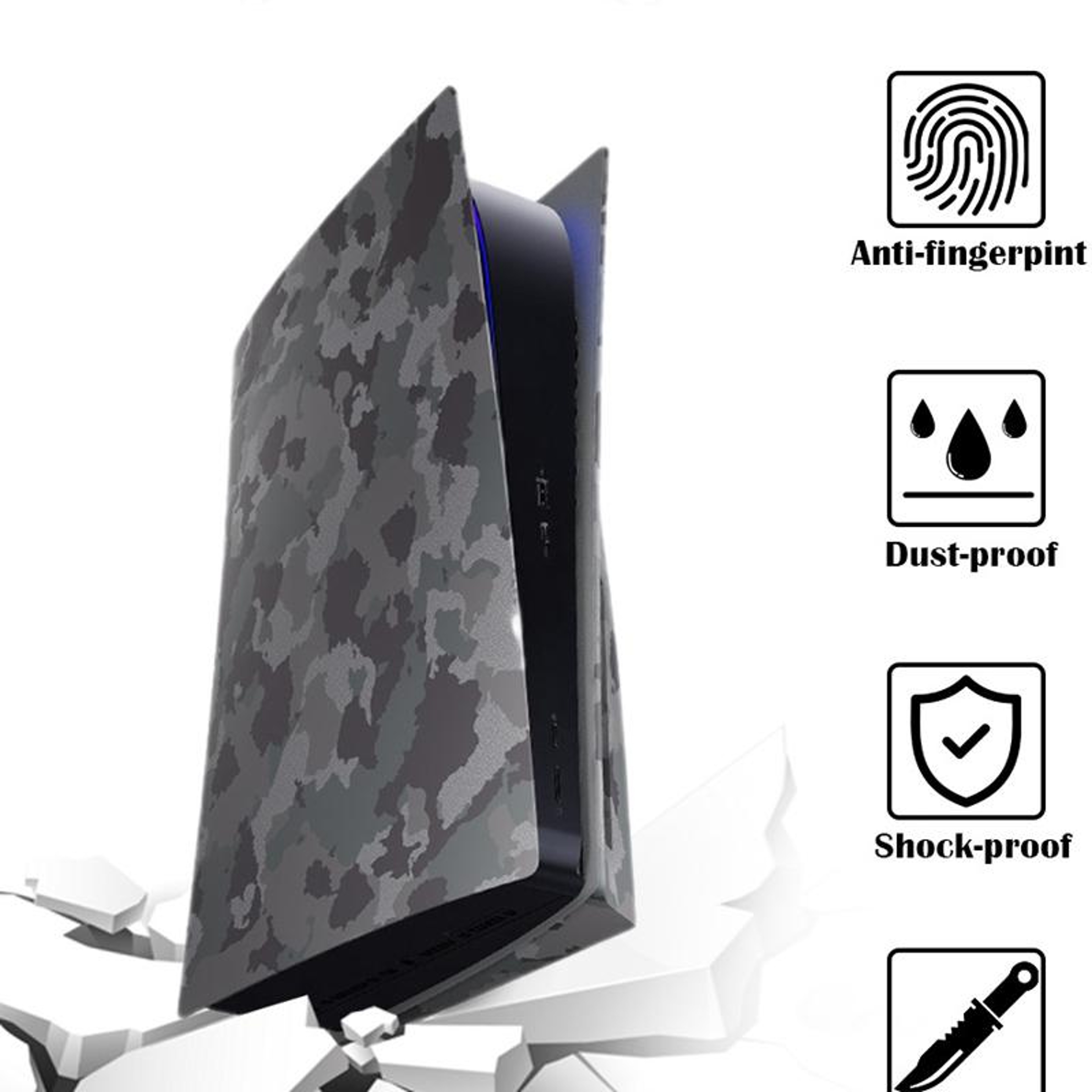 Camouflage PS5 Protective Cover For CD Version Console With Stylish Full Shell Design 3