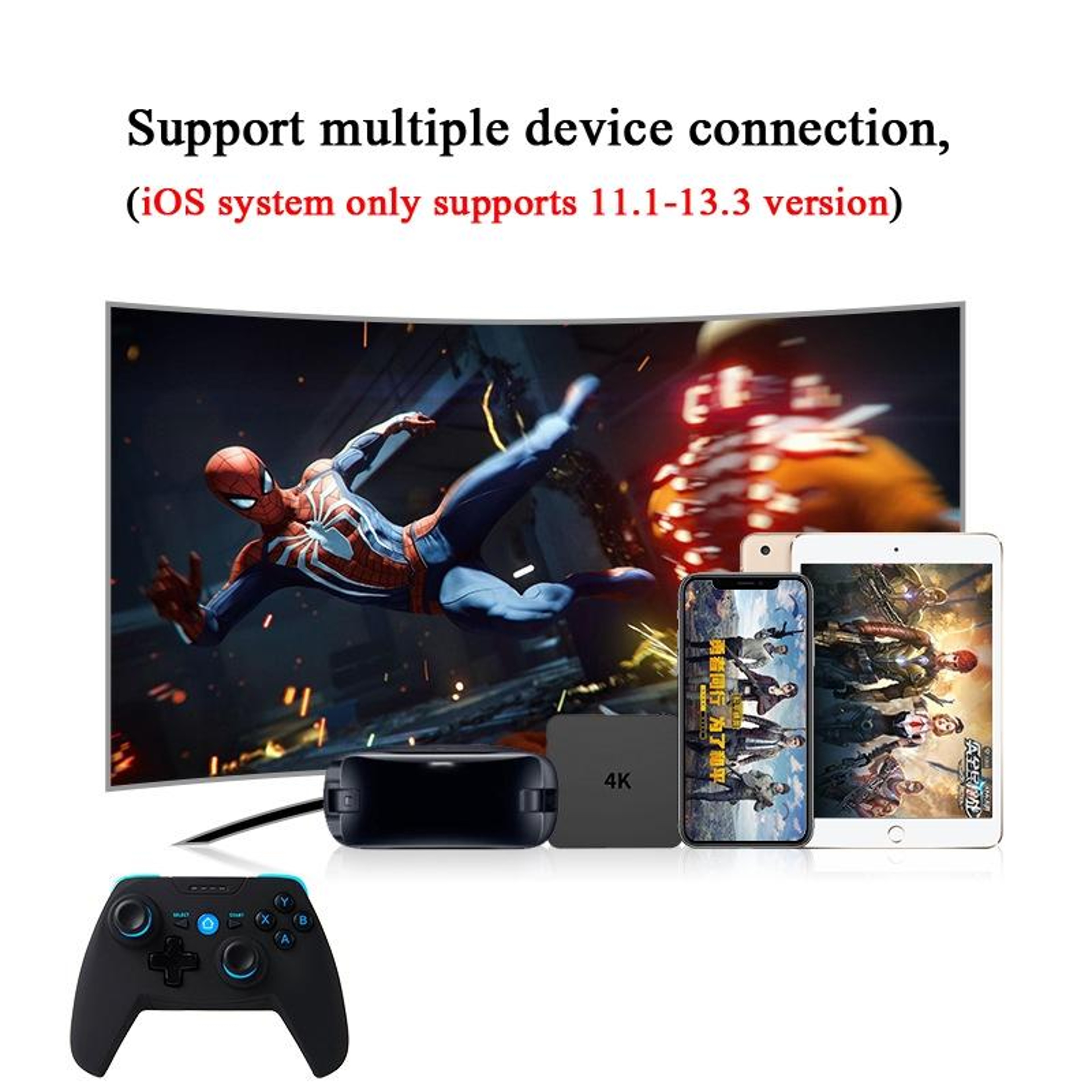 Wireless Game Controller Bluetooth Game Controller for Android iOS PC PS3 with Phone Bracket Receiver – view 5