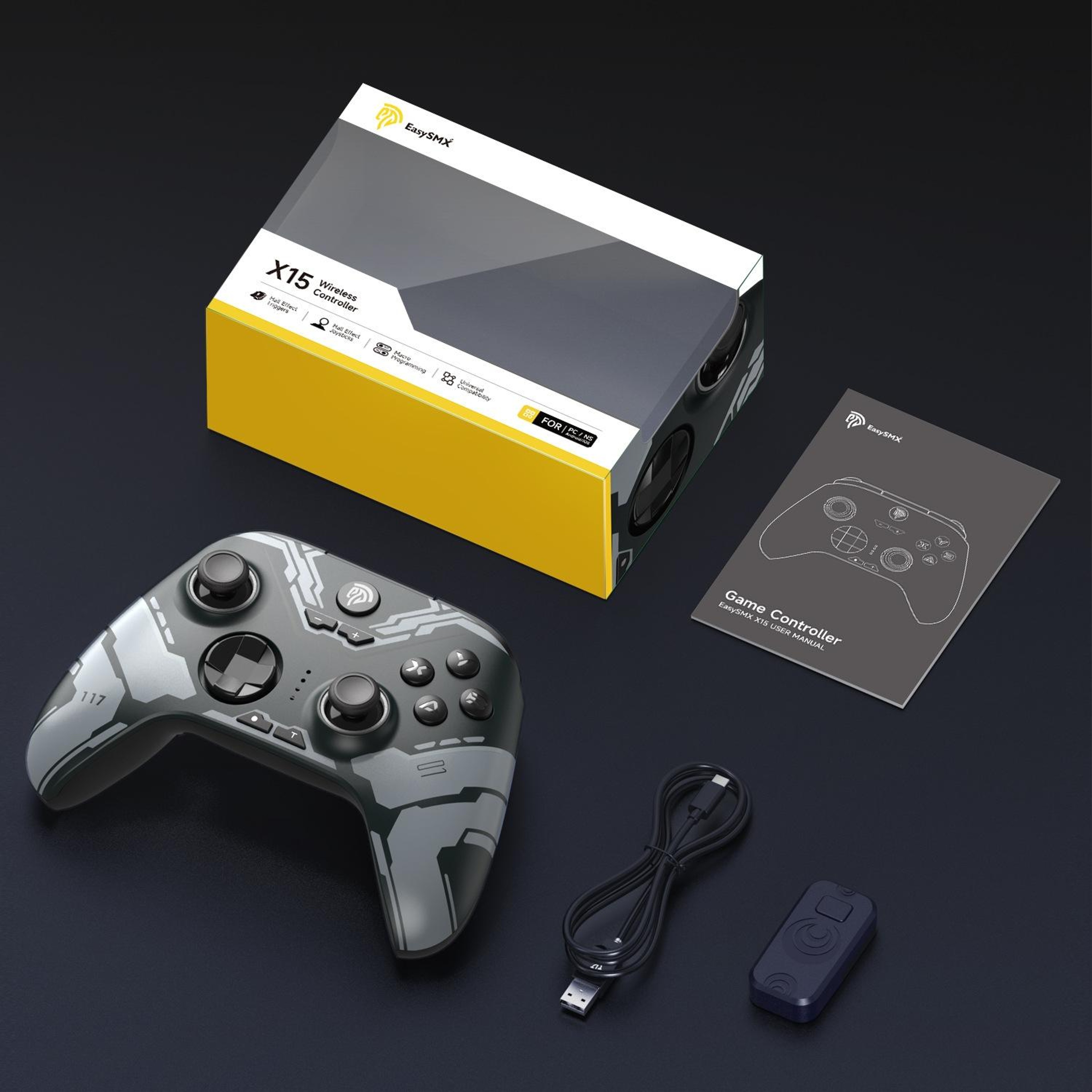 Wireless Game Controller with Hall Effect Joysticks and Triggers for PC Switch – view 4