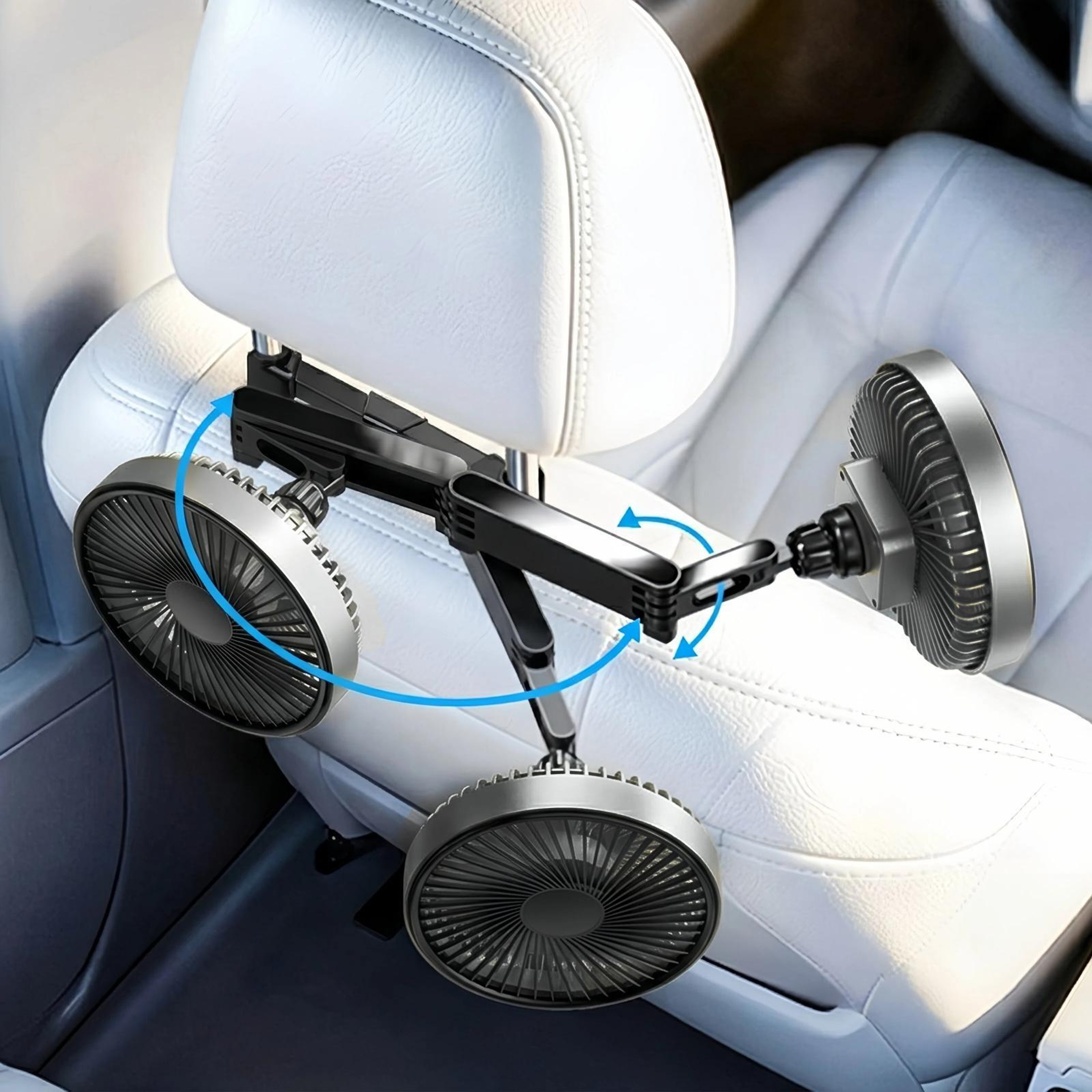 Universal Car Headrest Fan USB Powered Rear Seat Cooling Fan with Speed Adjustable Quiet Airflow – view 8