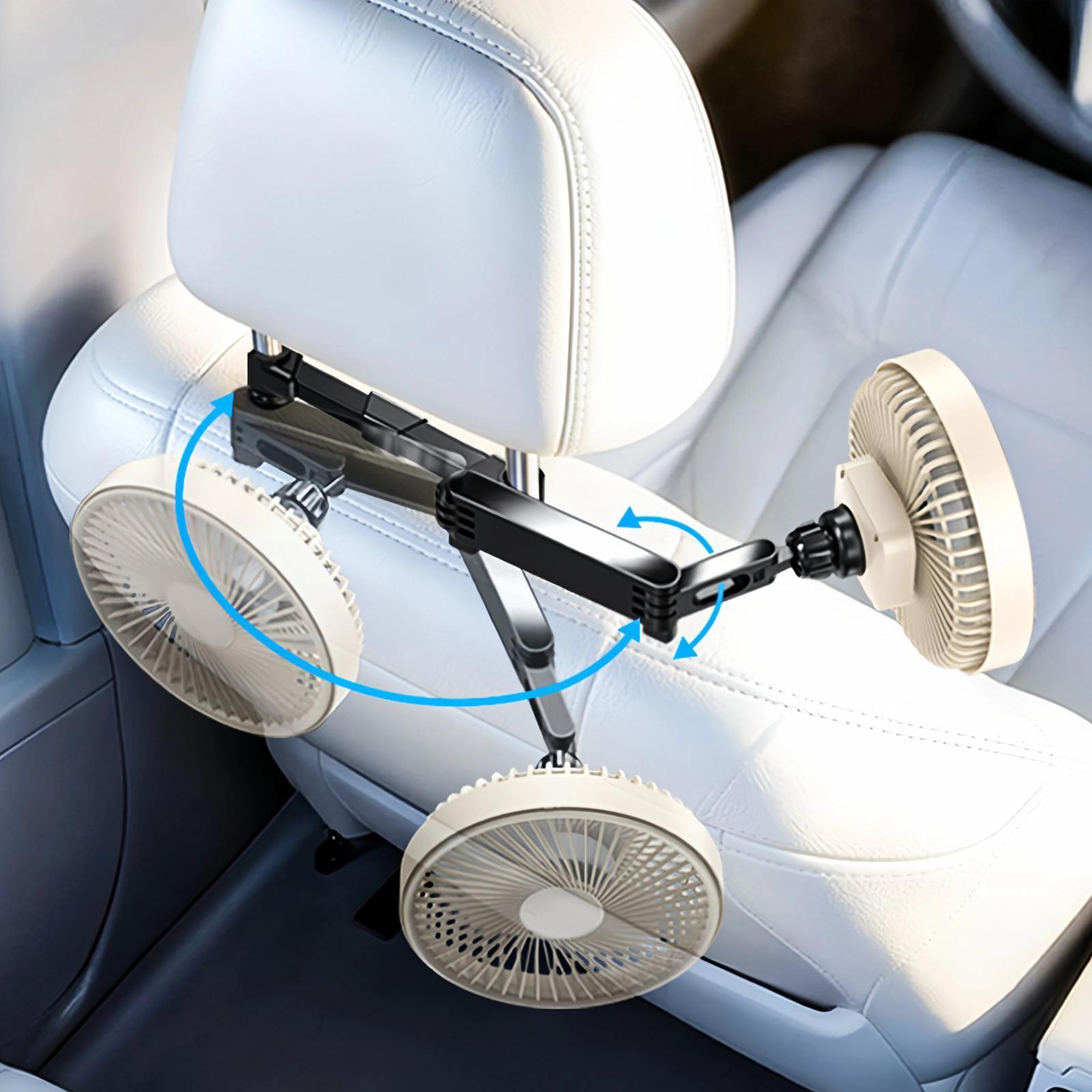 Universal Car Headrest Fan USB Powered Rear Seat Cooling Fan with Speed Adjustable Quiet Airflow – view 9