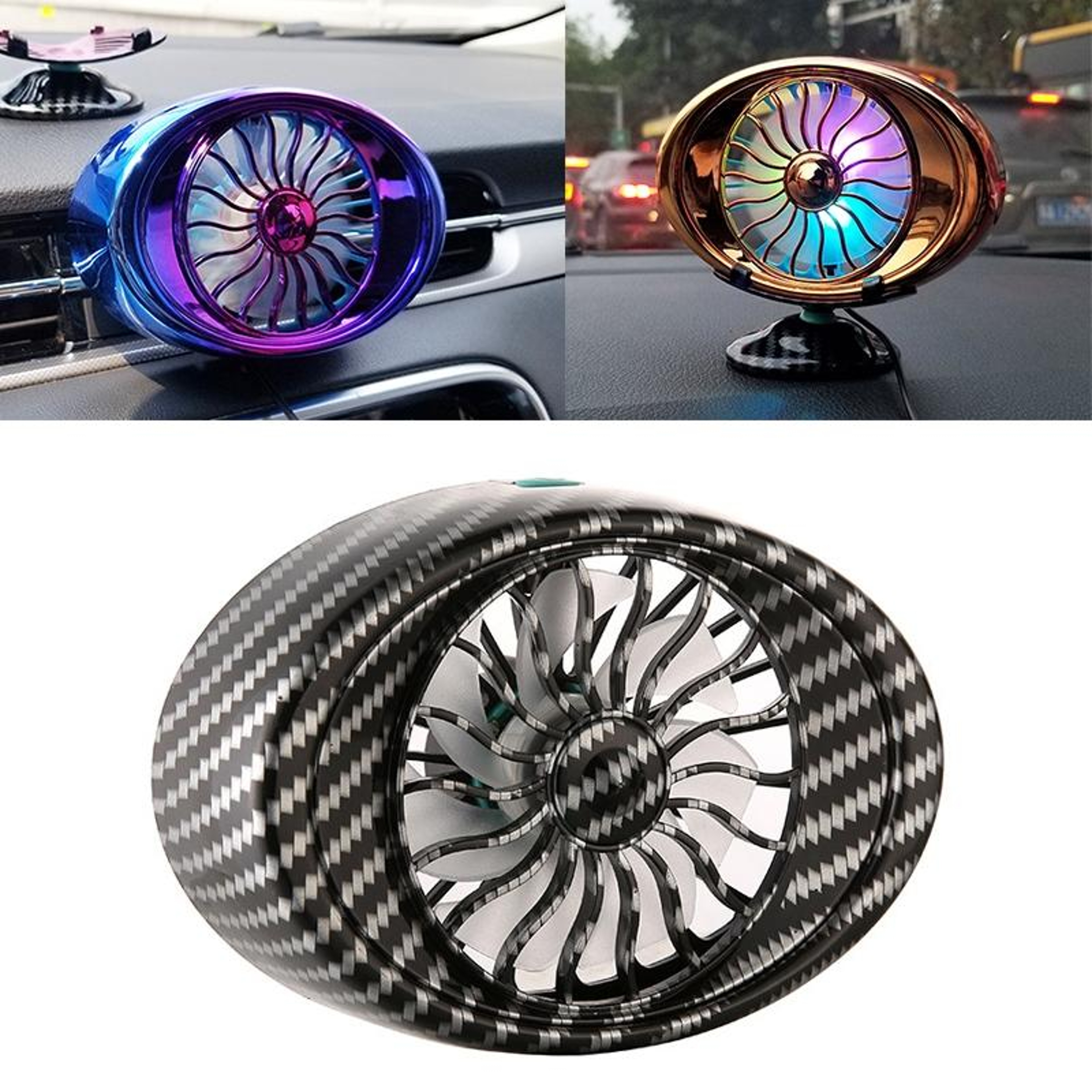 USB Car Vent Fan with LED Light Portable Car Cooling Fan for Car Air Vent – view 15