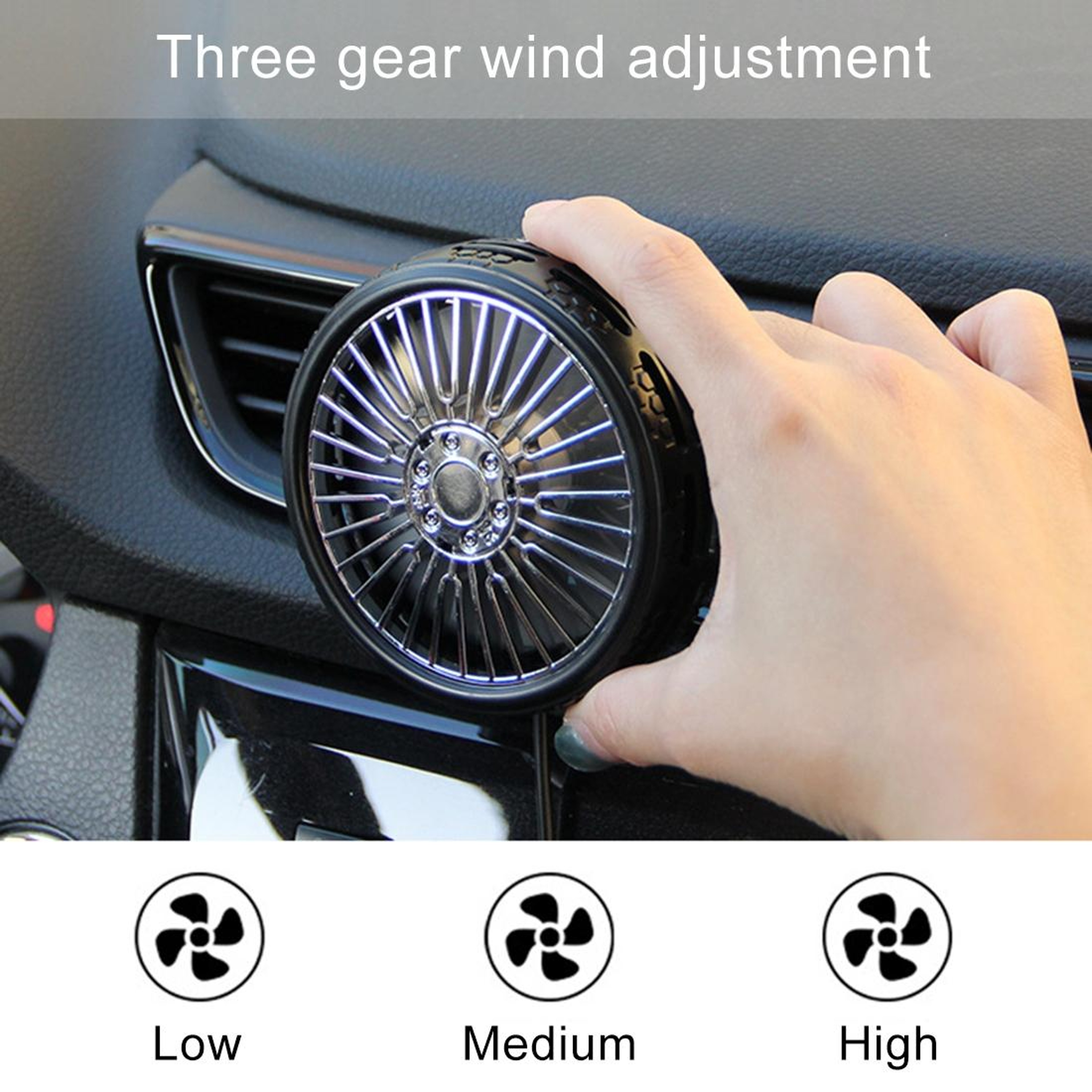 Portable Car Cooling Fan USB Car Air Outlet Fan With Speed Settings 13