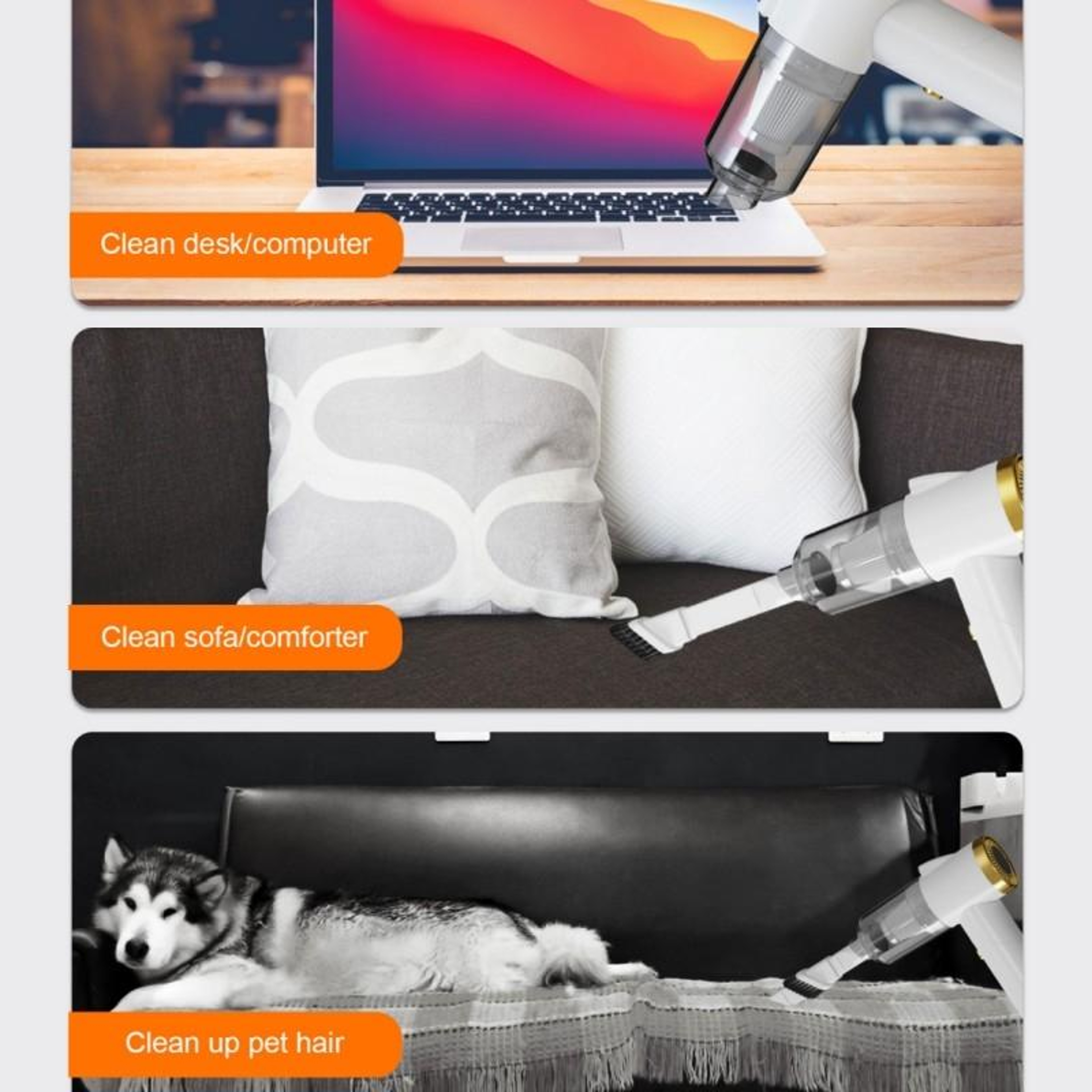 Cordless Car Vacuum 9000Pa Foldable Handheld Vacuum Cleaner with LED Light – view 7