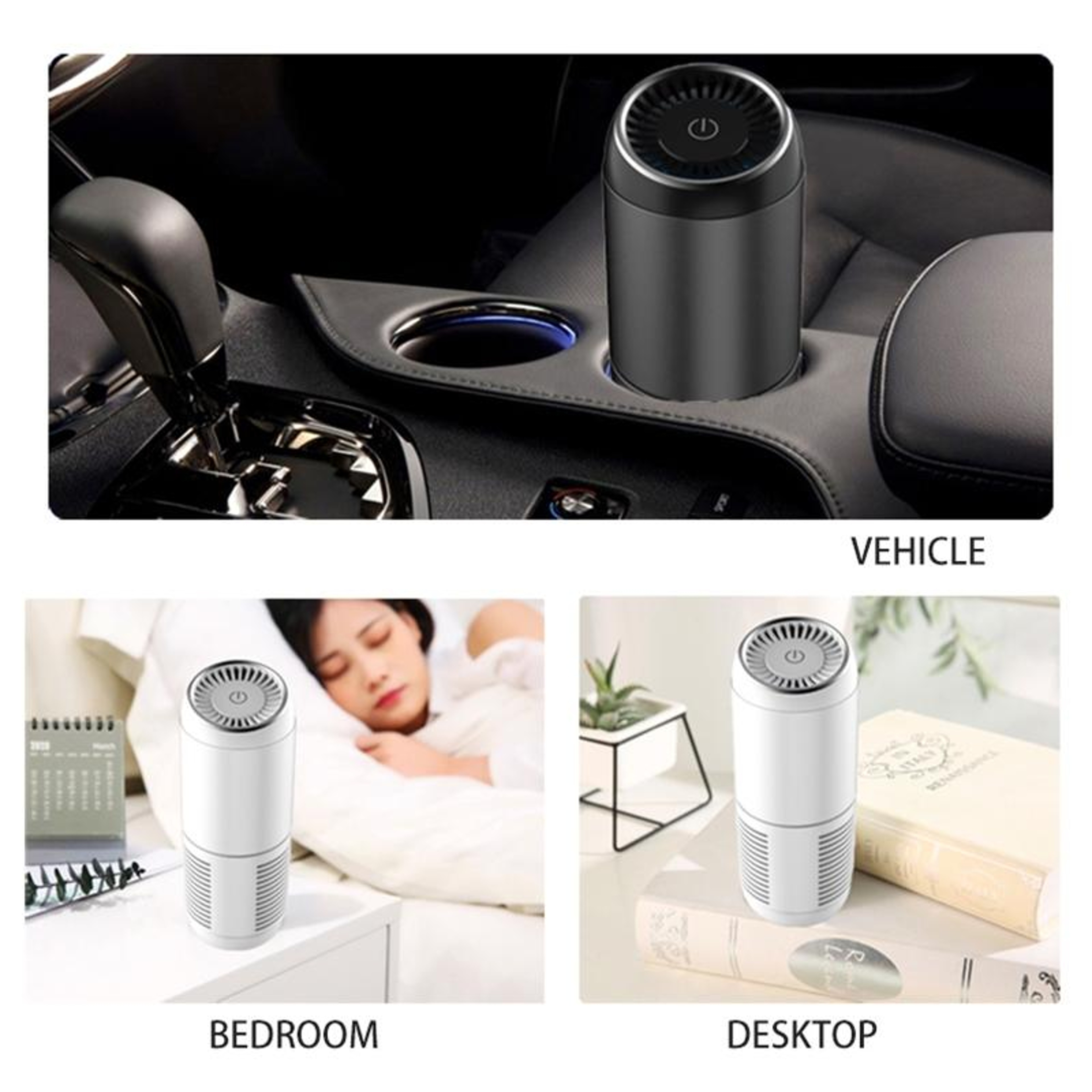 Car Air Purifier With HEPA Filter And Negative Ion Air Cleaner For Desktop And Vehicle 7