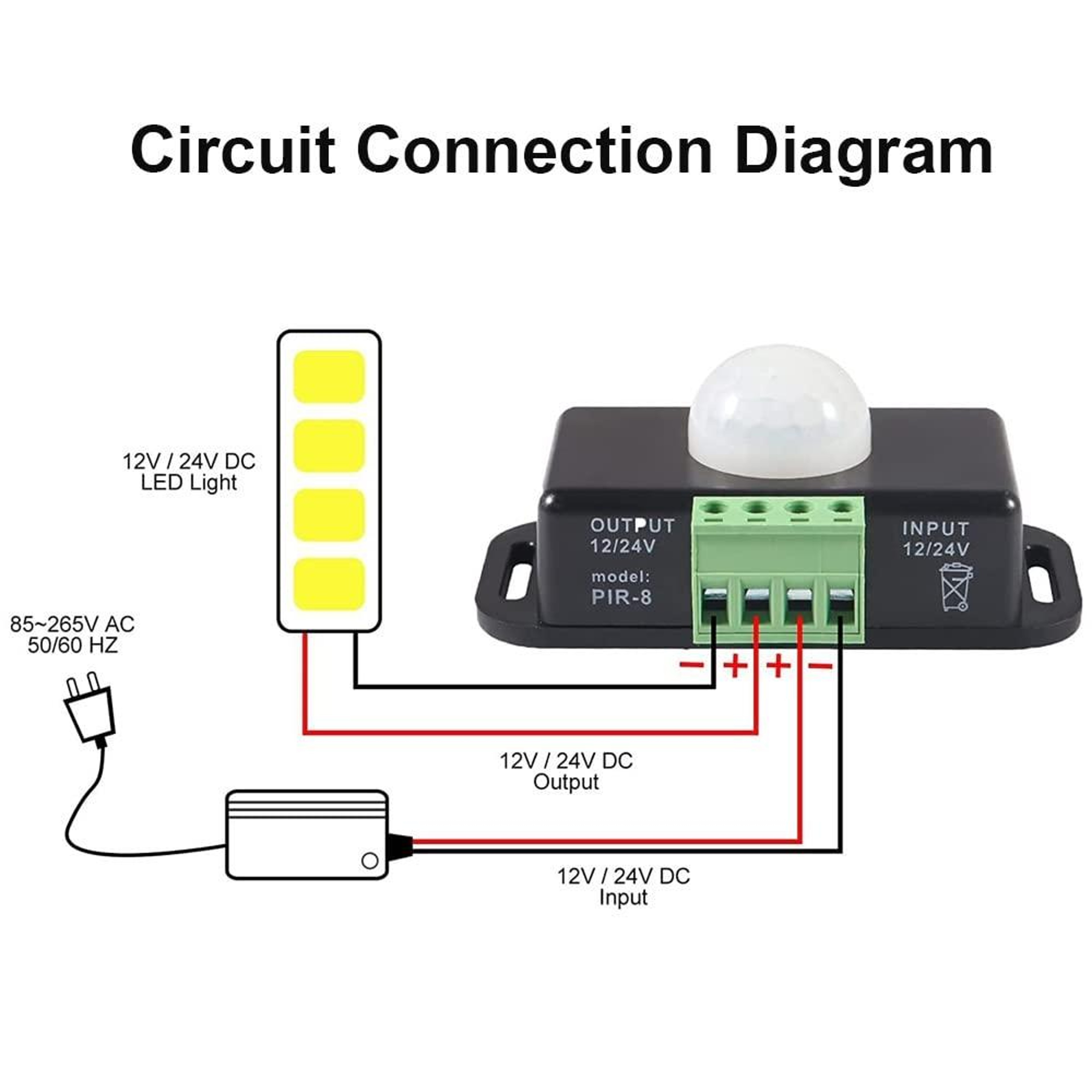 Motion Sensor Switch For LED Strip Lights Infrared Light Controller 6