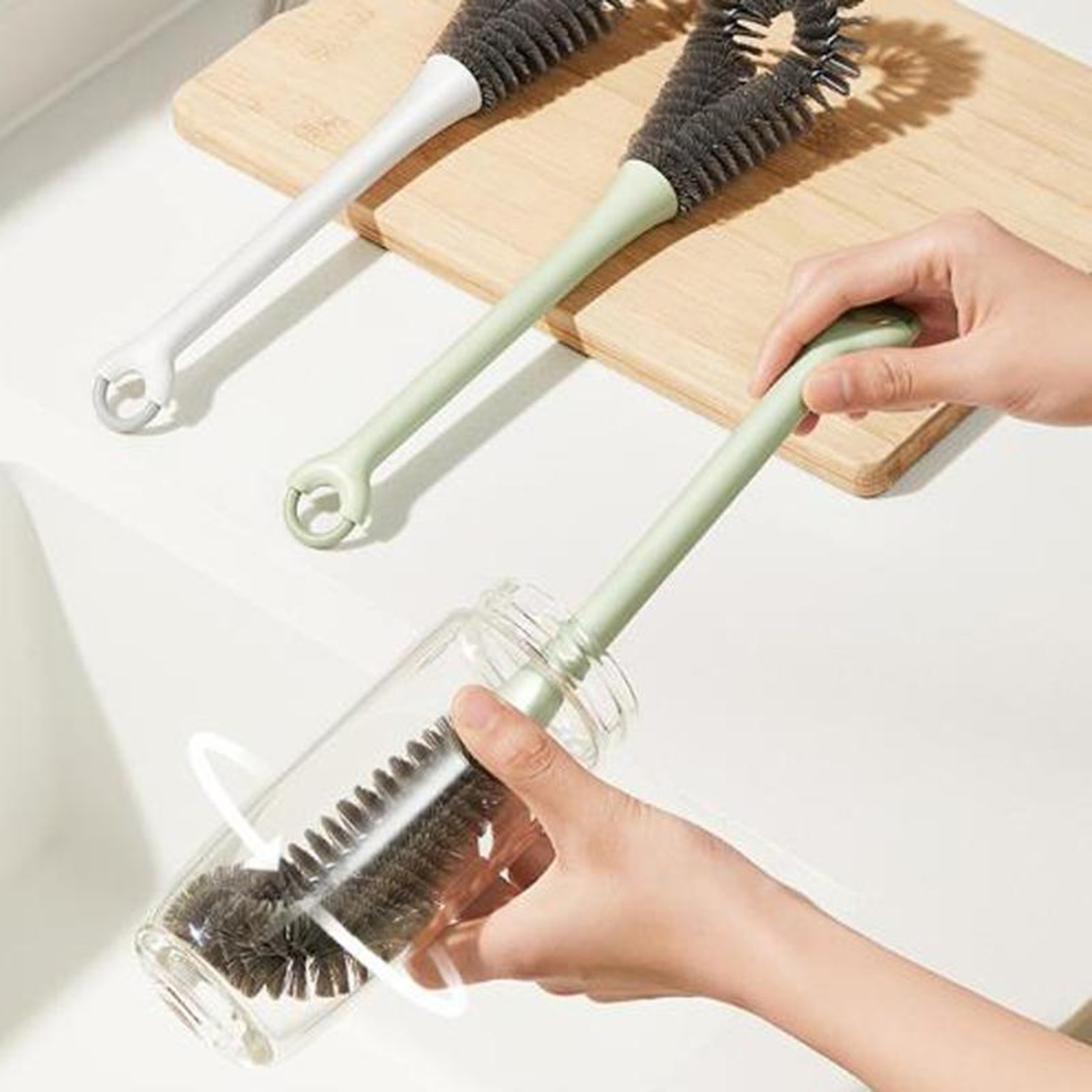 Long Handle Bottle Cleaning Brush for Cups and Baby Milk Bottles Deep Cleaning Kitchen Scrub Brush – view 7