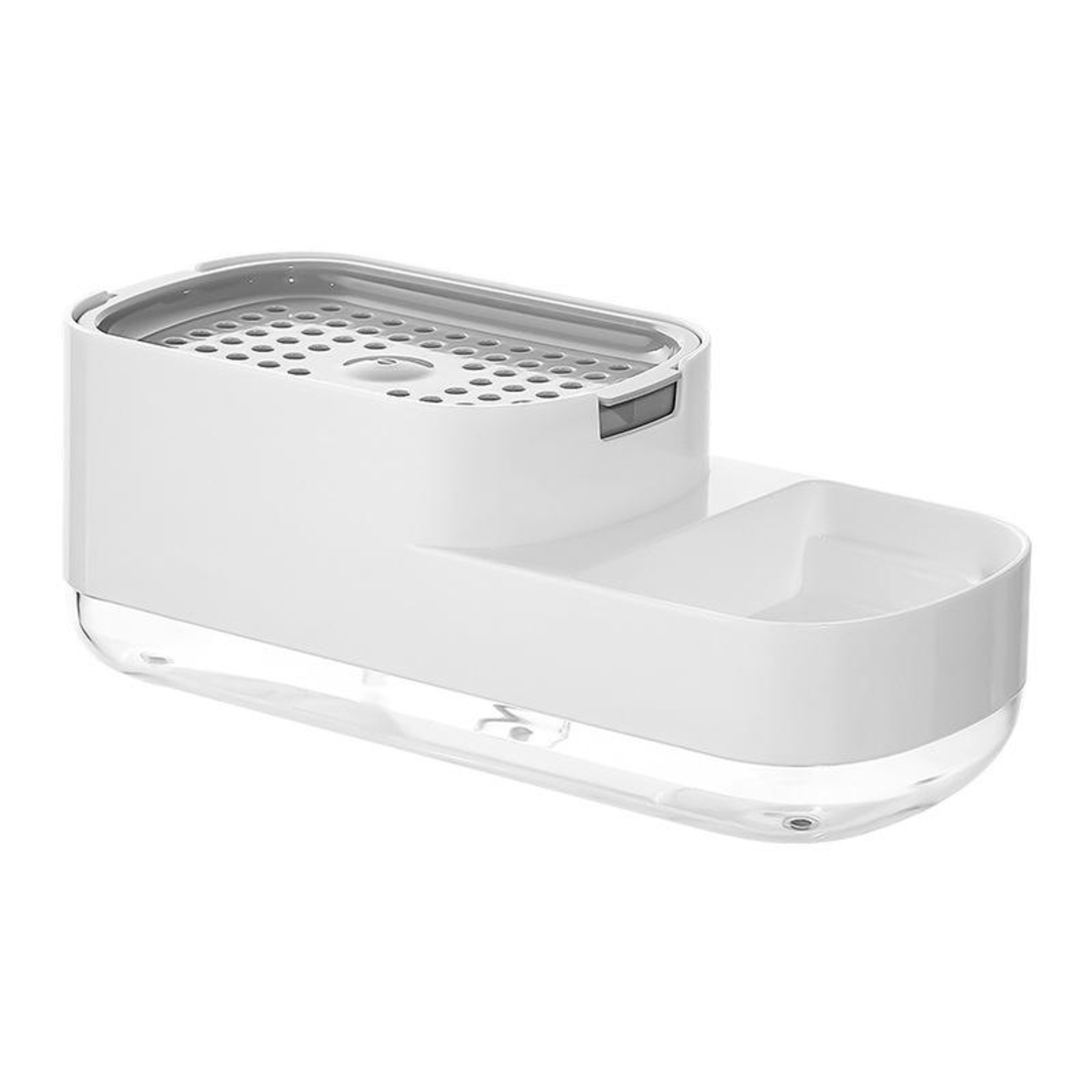 Automatic Kitchen Soap Dispenser With Sponge Holder Countertop Sink Organizer For Easy Dishwashing 8