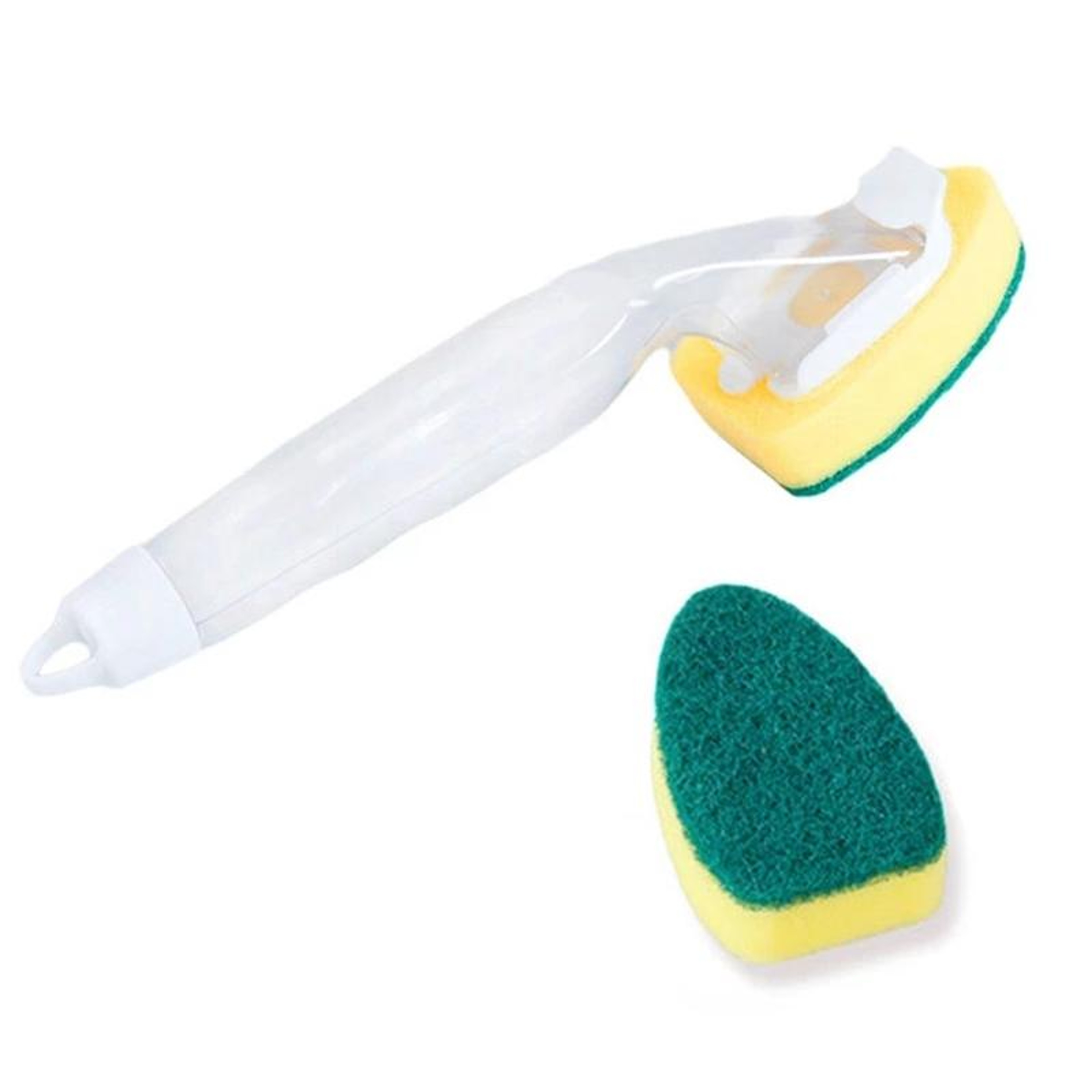 Dish Soap Dispenser Brush Long Handle Kitchen Cleaning Brush With Removable Sponge 10