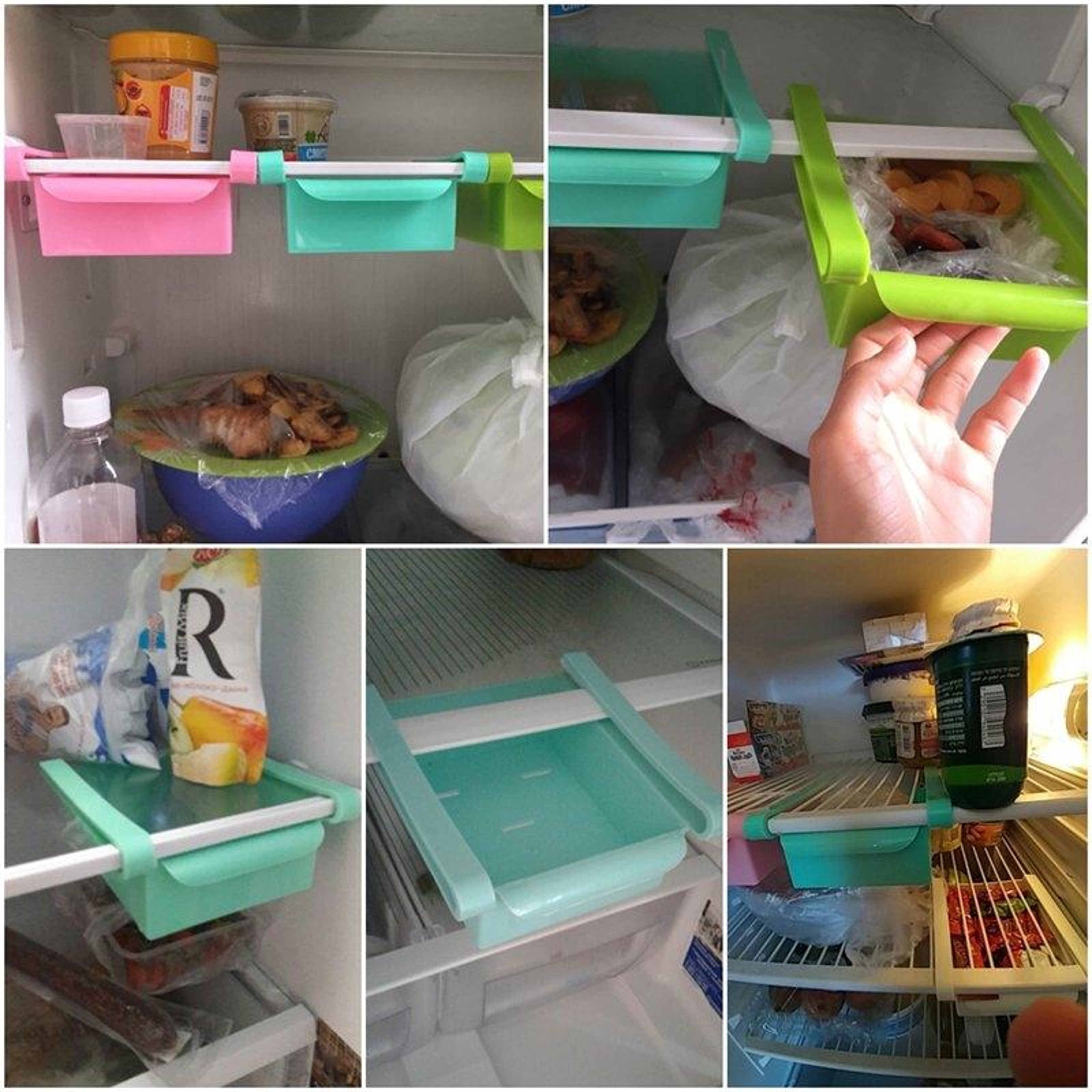 Expandable Refrigerator Organizer Pull Out Fridge Storage Drawer Space Saving Kitchen Shelf Rack 5