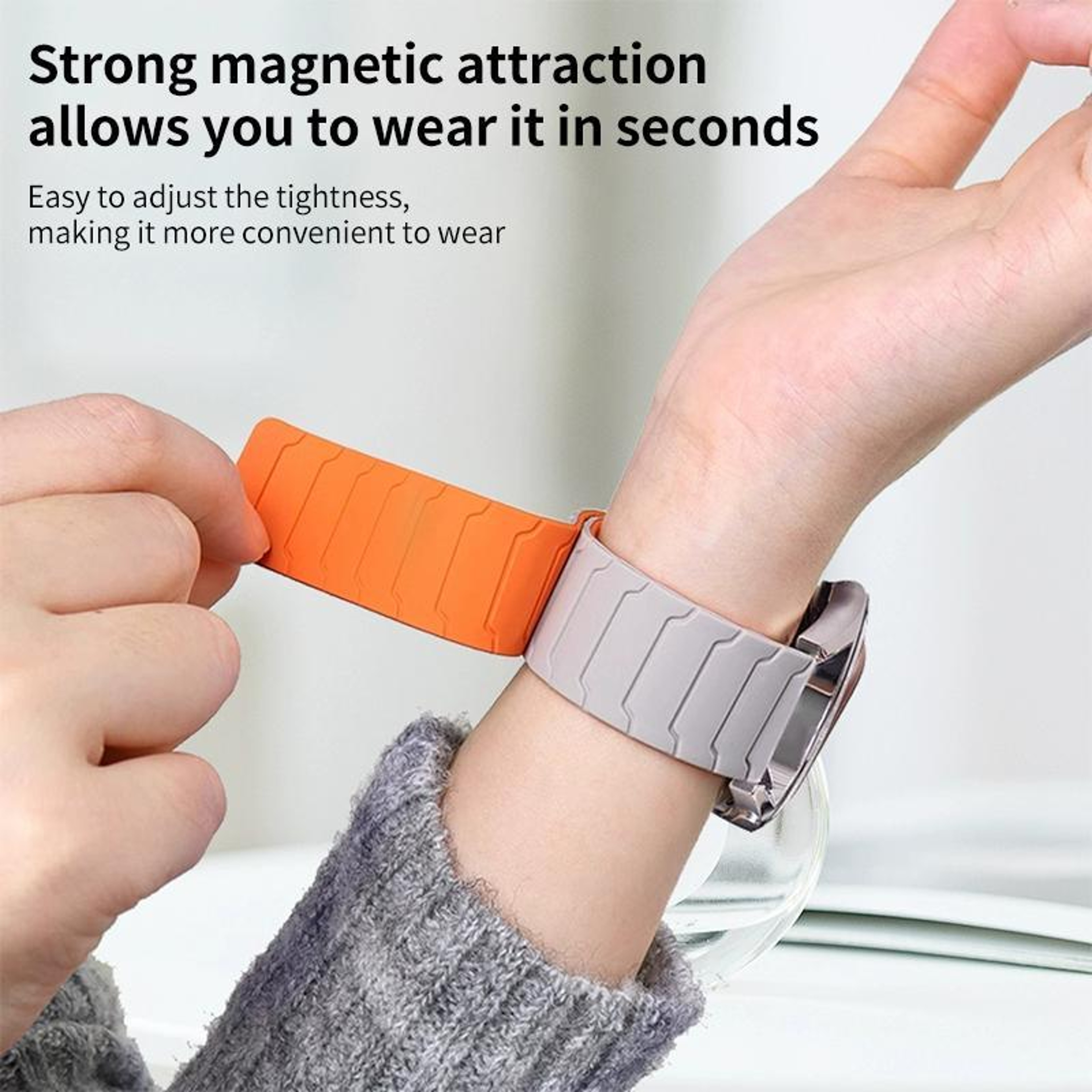 XDfind Magnetic Silicone Watch Band For Huawei Watch GT5 Band GT4 Soft Adjustable Strap 4