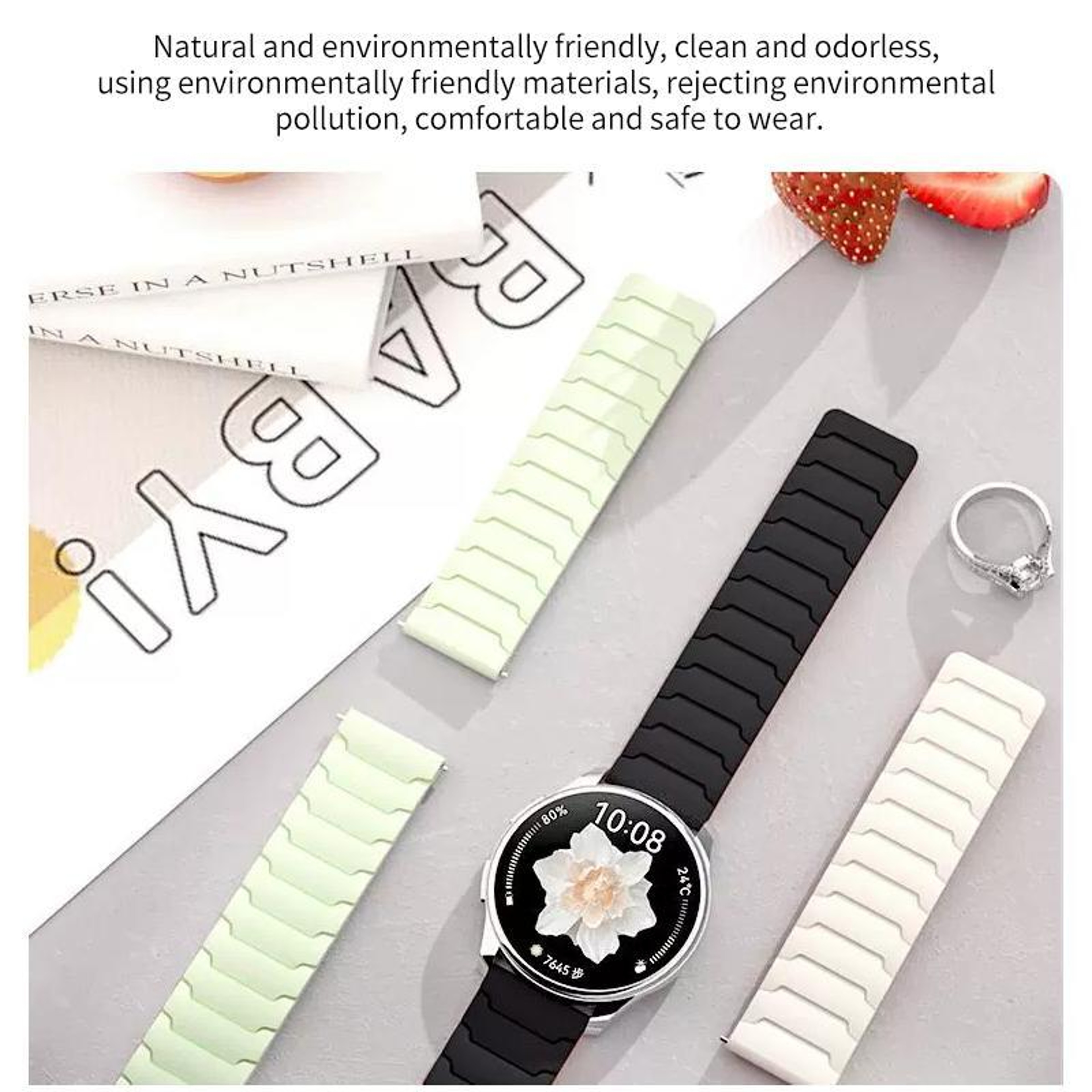 XDfind Magnetic Silicone Watch Band For Huawei Watch GT5 Band GT4 Soft Adjustable Strap 8