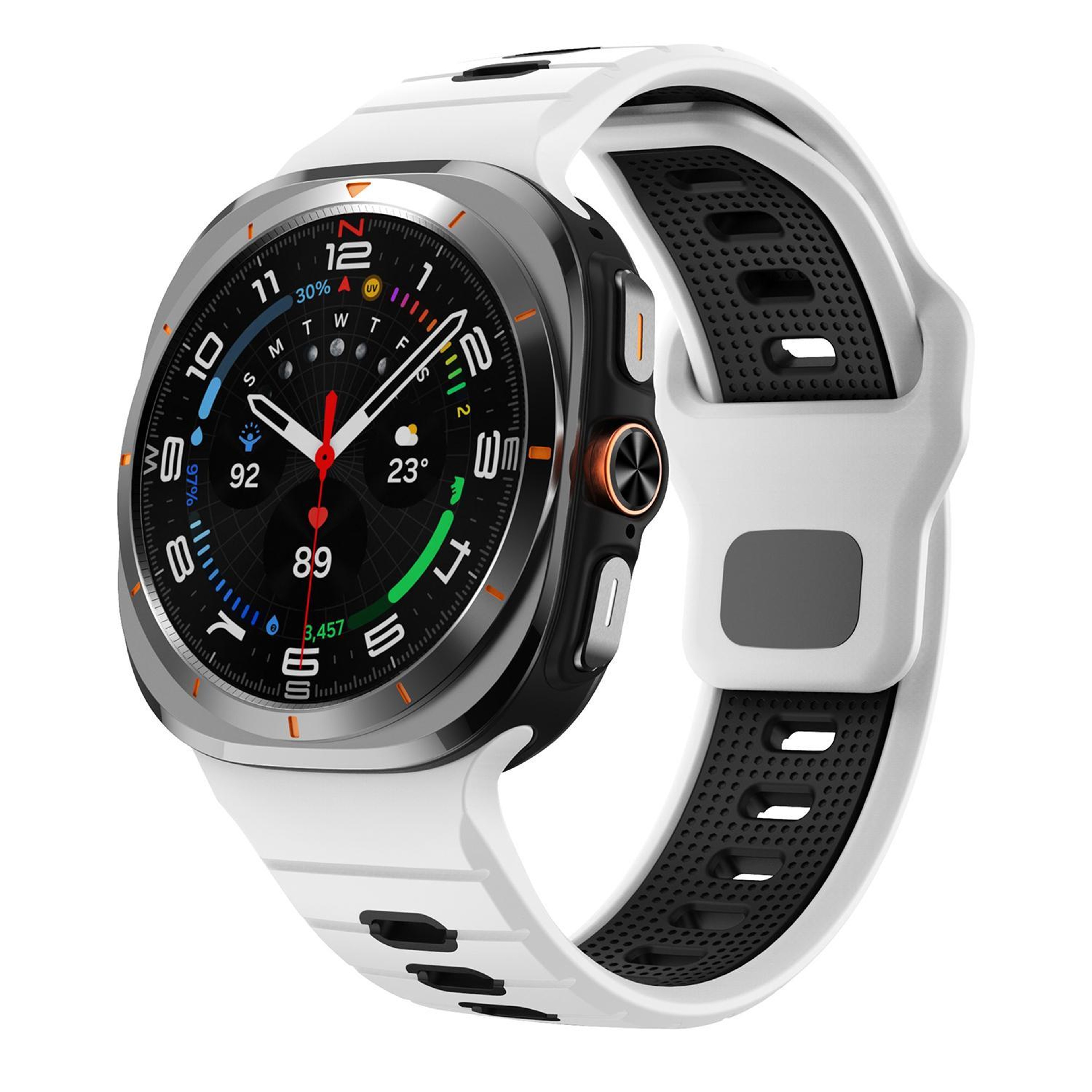 Samsung Galaxy Watch Ultra Silicone Sport Band with Reverse Buckle and Striped Design – view 1