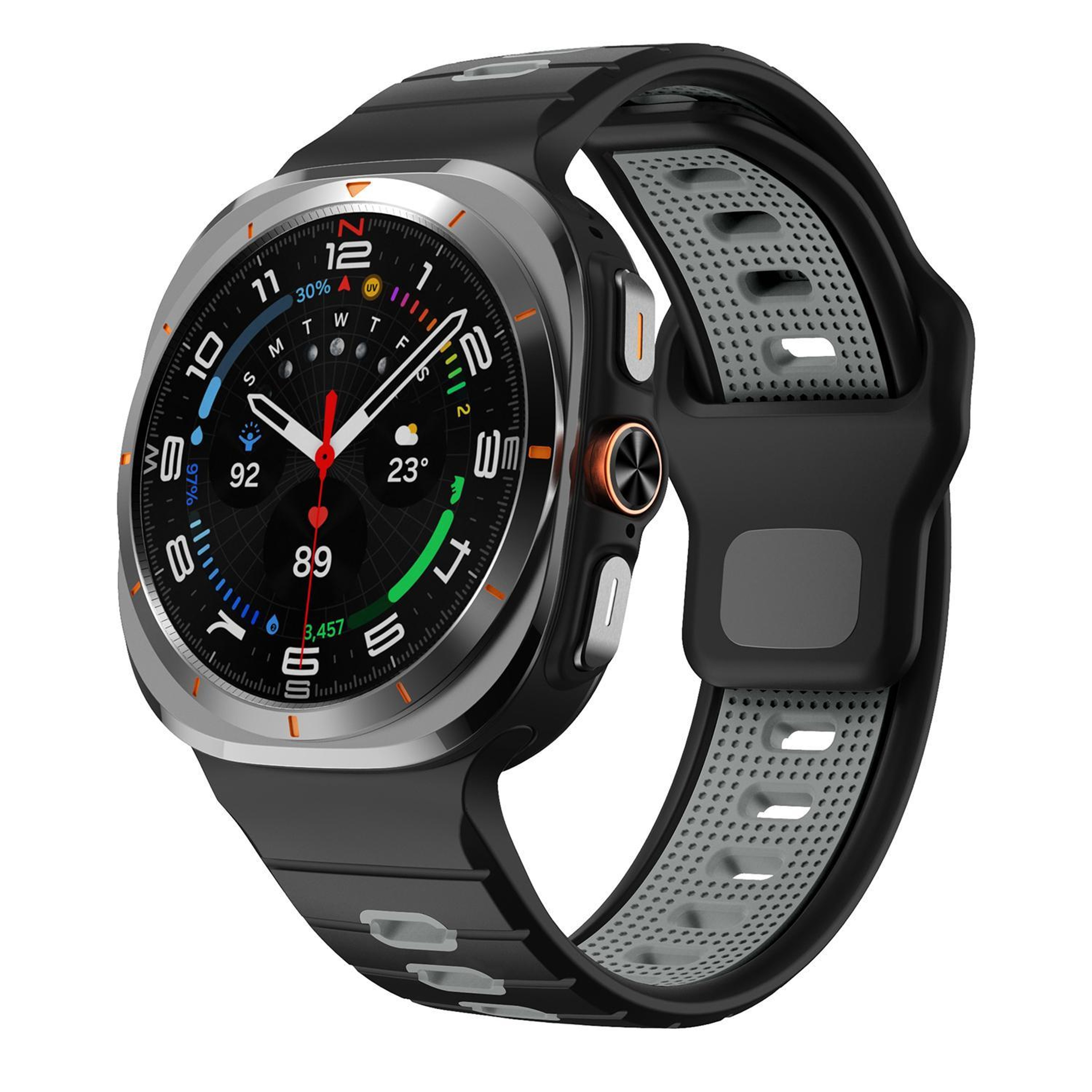 Samsung Galaxy Watch Ultra Silicone Sport Band with Reverse Buckle and Striped Design – view 10