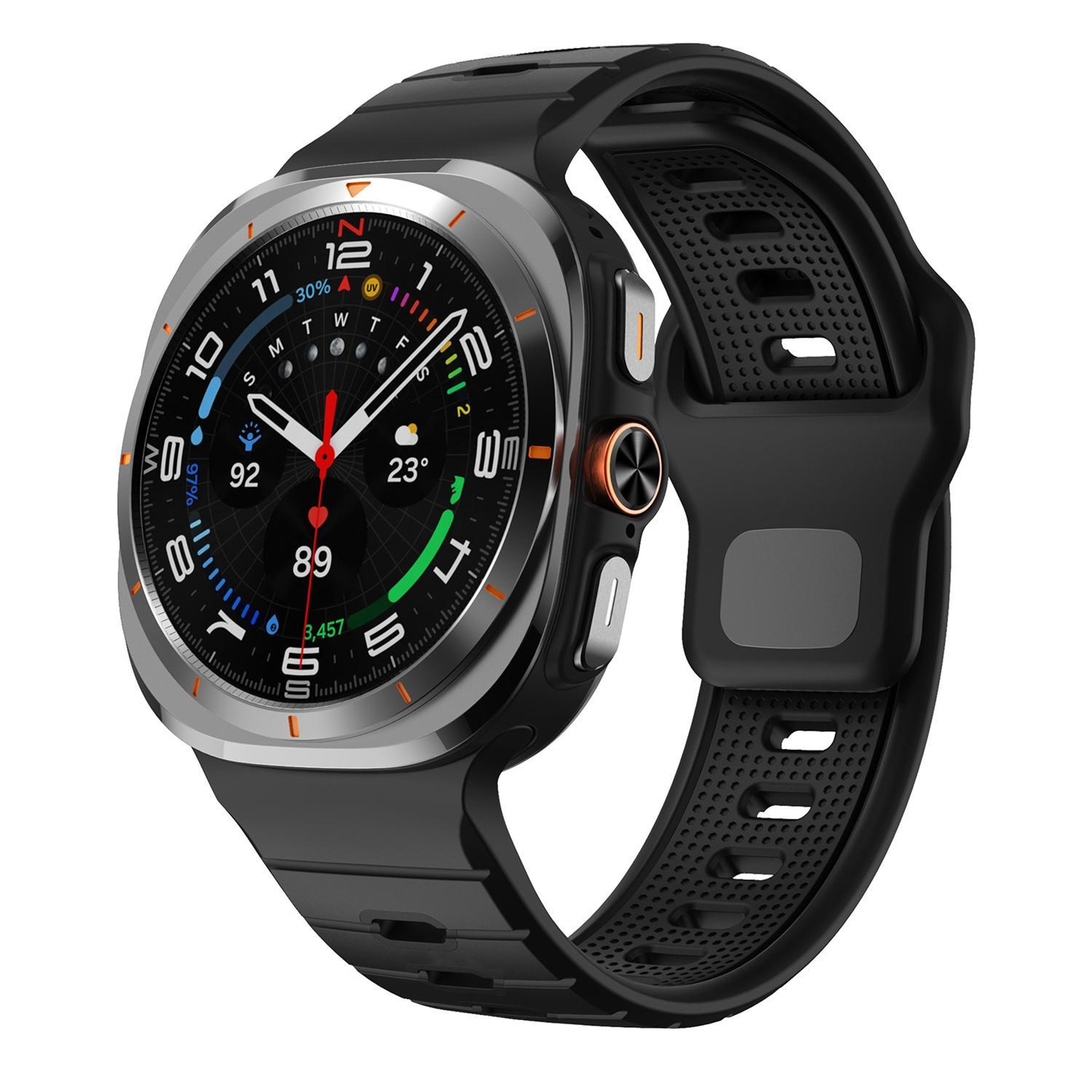 Samsung Galaxy Watch Ultra Silicone Sport Band with Reverse Buckle and Striped Design – view 13