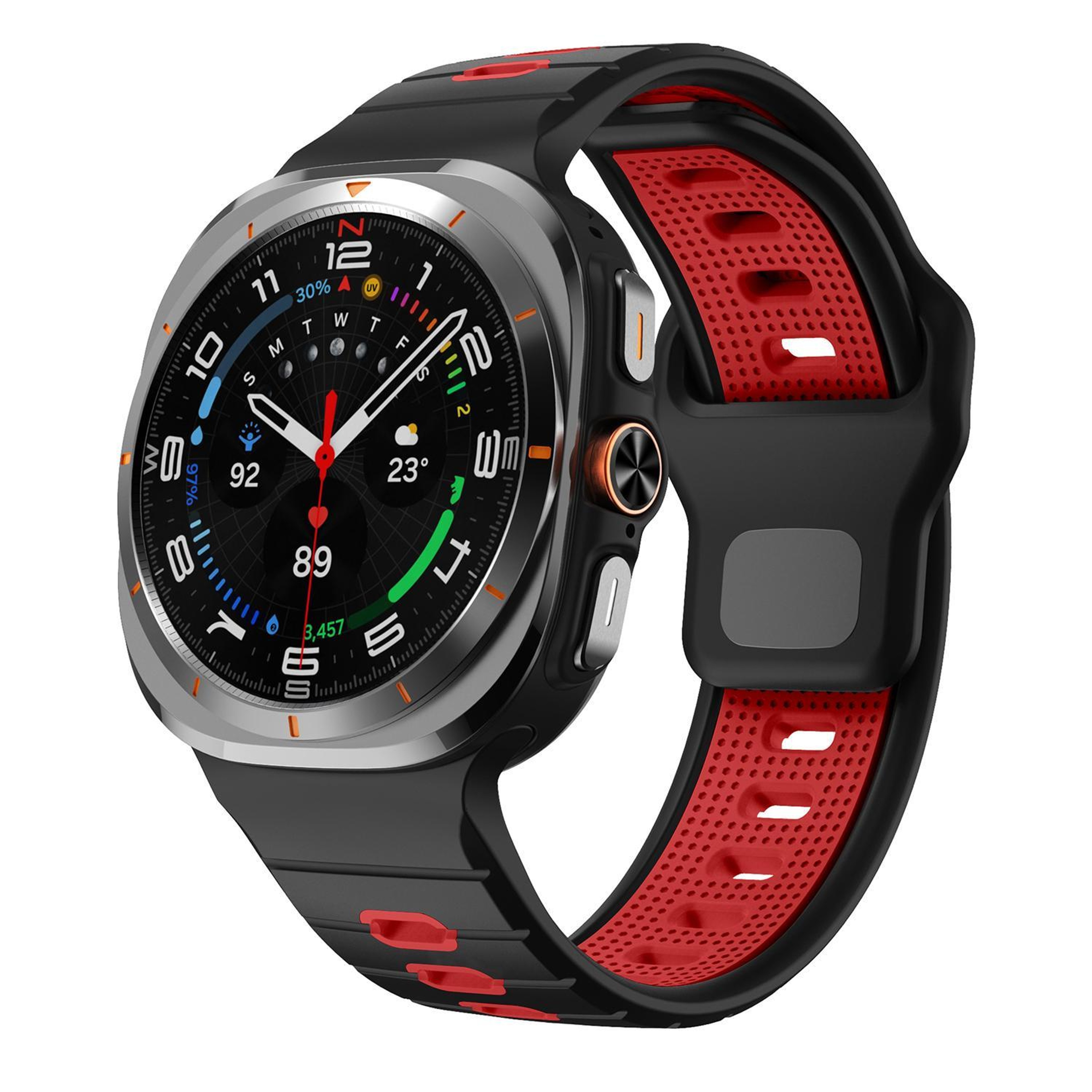 Samsung Galaxy Watch Ultra Silicone Sport Band with Reverse Buckle and Striped Design – view 14