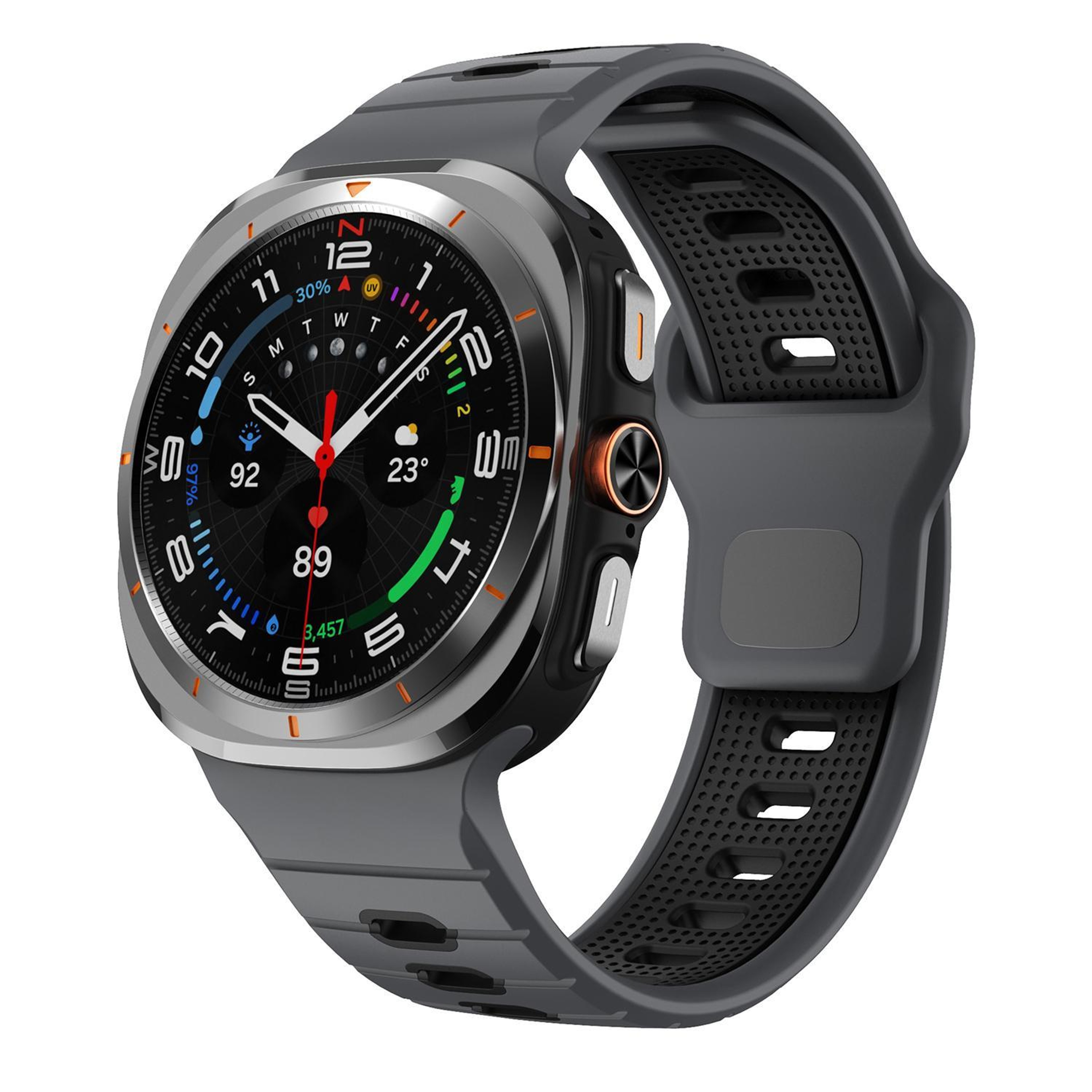 Samsung Galaxy Watch Ultra Silicone Sport Band with Reverse Buckle and Striped Design – view 17