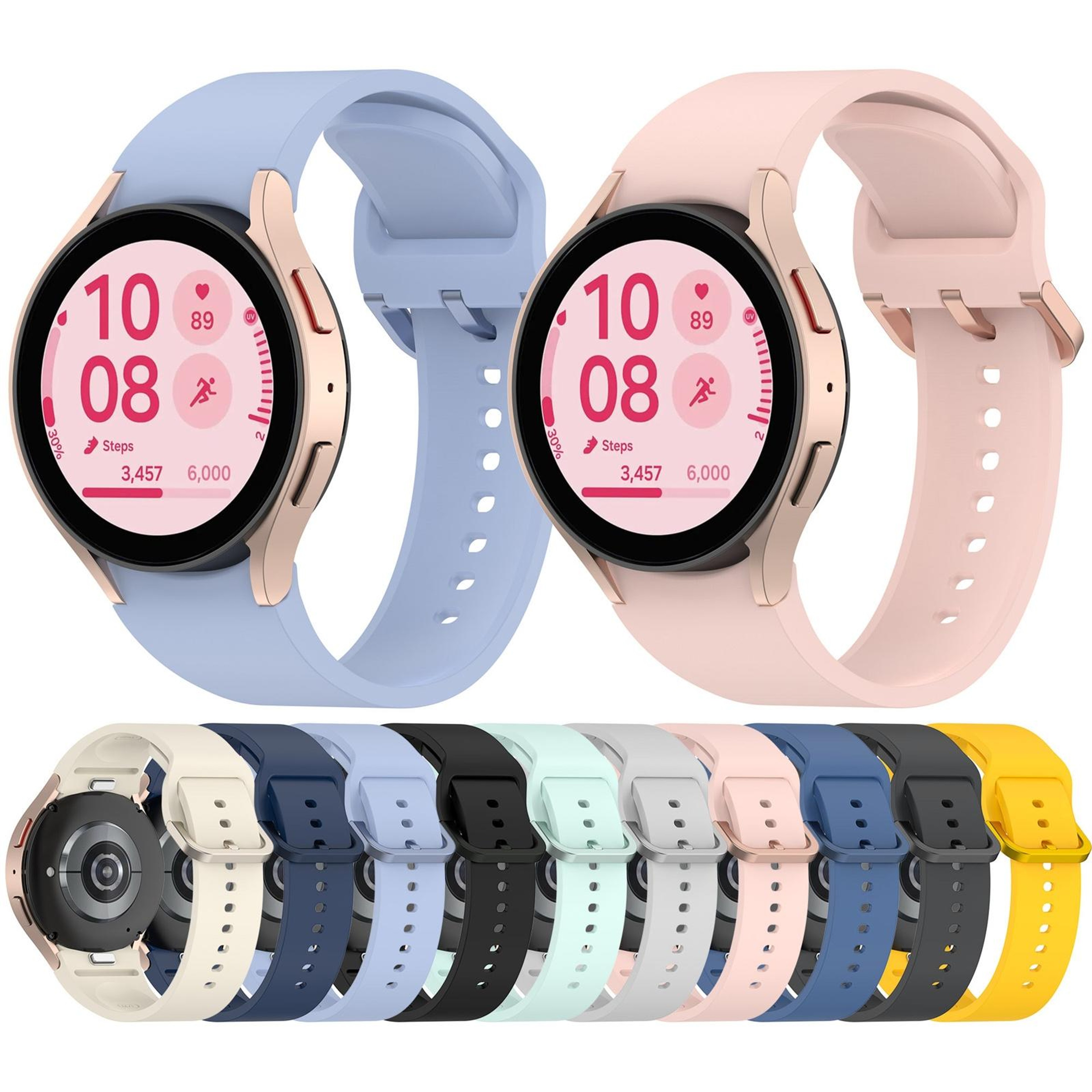 Samsung Galaxy Watch FE Silicone Watch Band With Quick Release Soft Sport Replacement Strap 4