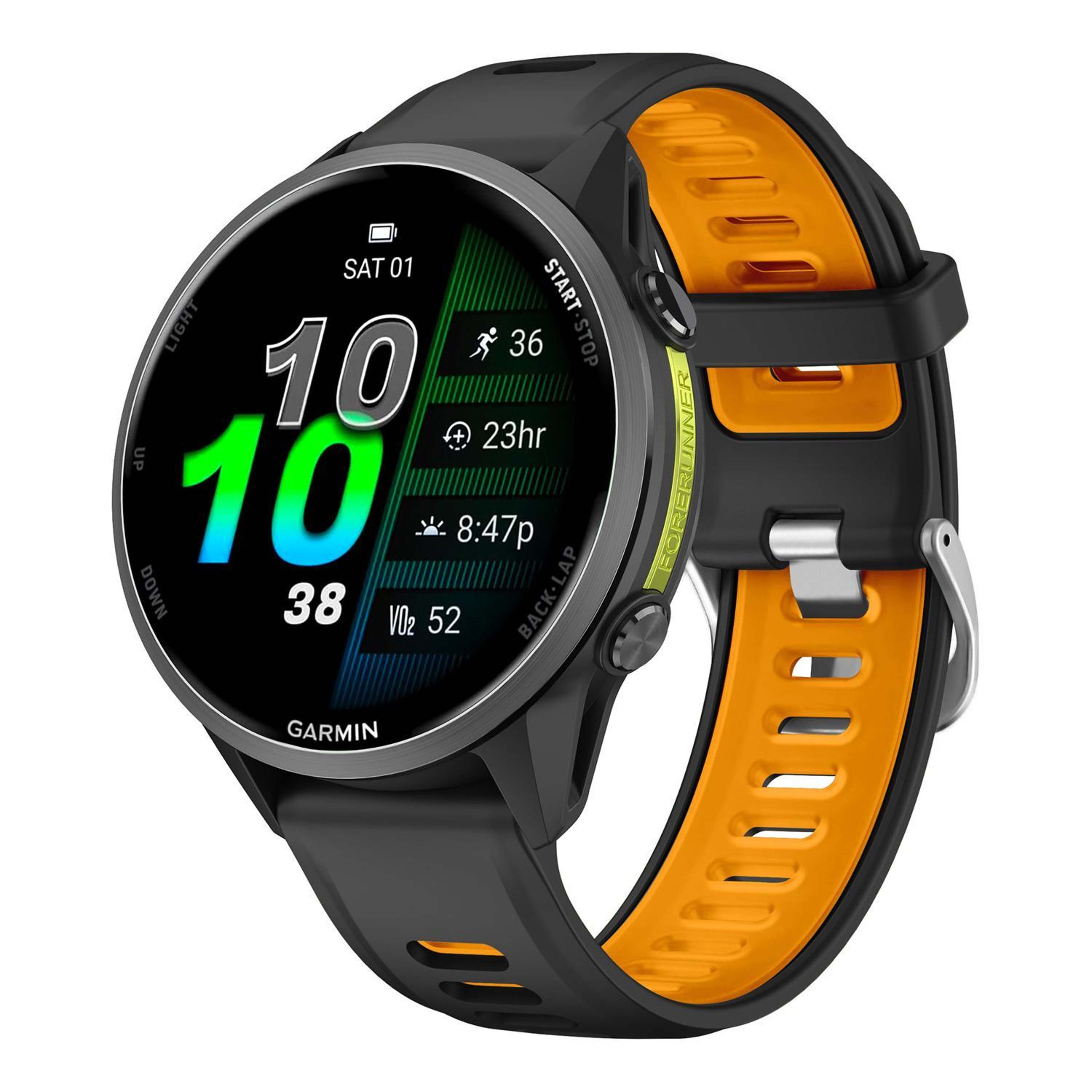 Garmin Forerunner Silicone Watch Band Two Color Replacement Strap with Silver Buckle – view 10