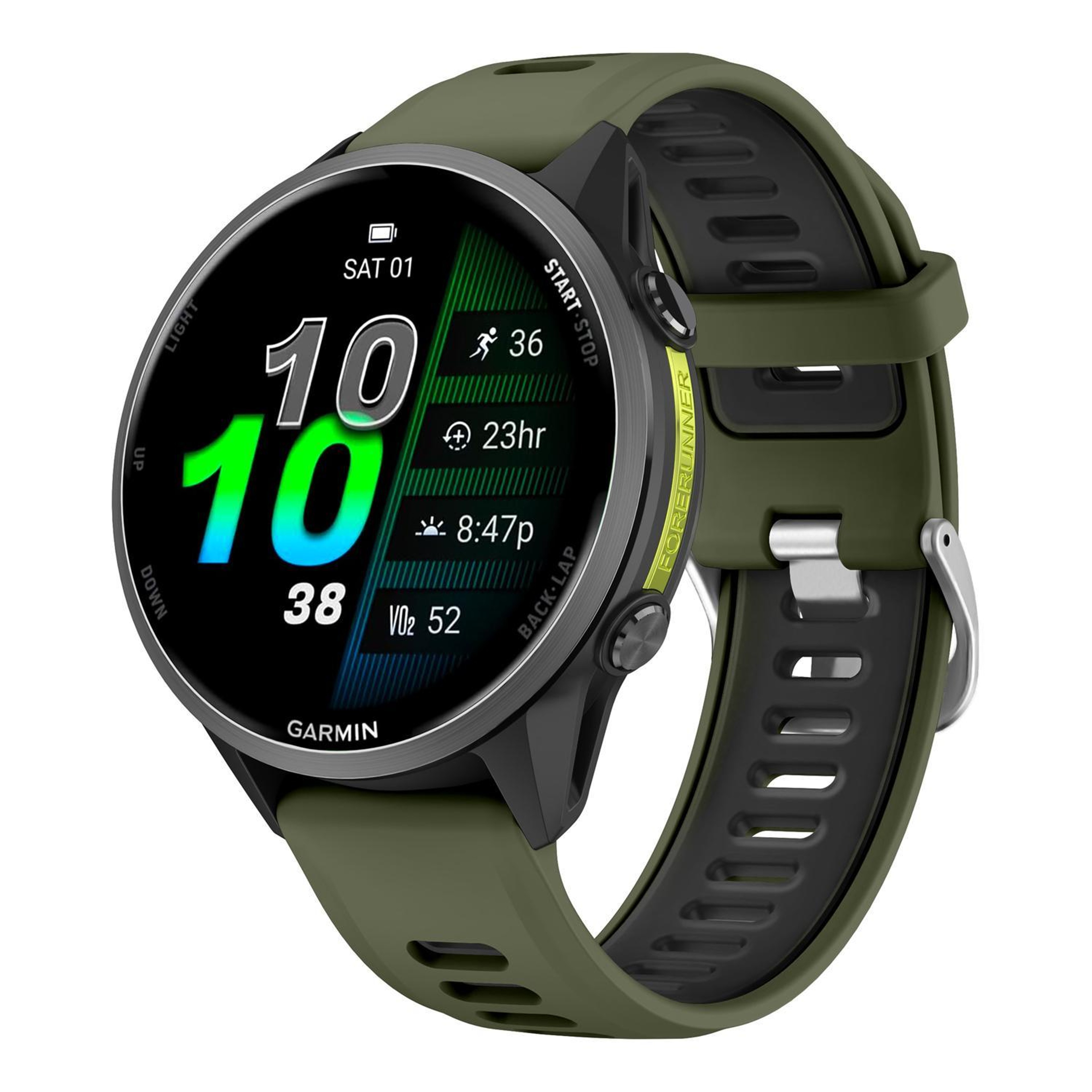 Garmin Forerunner Silicone Watch Band Two Color Replacement Strap with Silver Buckle – view 13