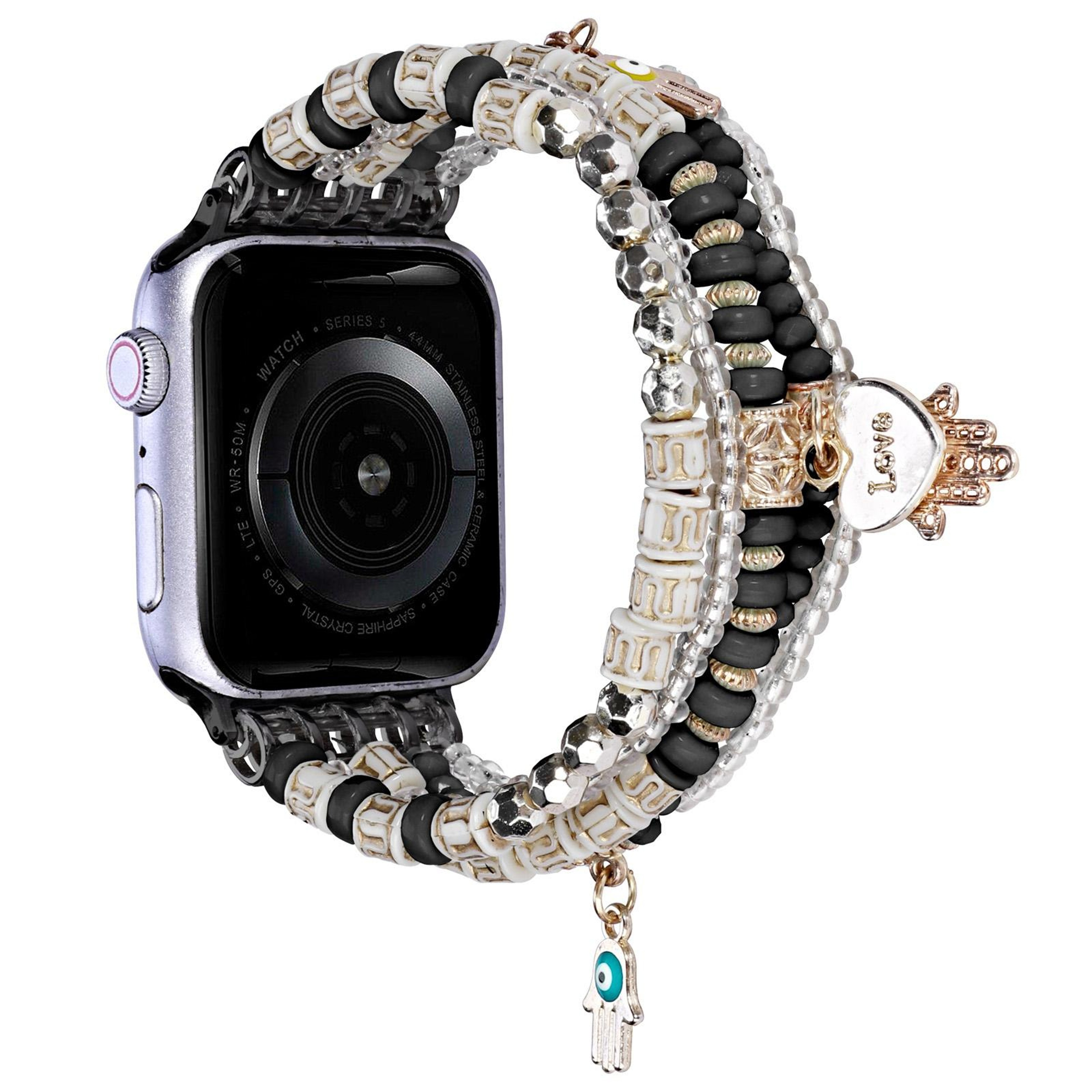 Forest Style Apple Watch Band Beaded Bracelet Stretch Strap For Apple Watch Ultra Series SE 2