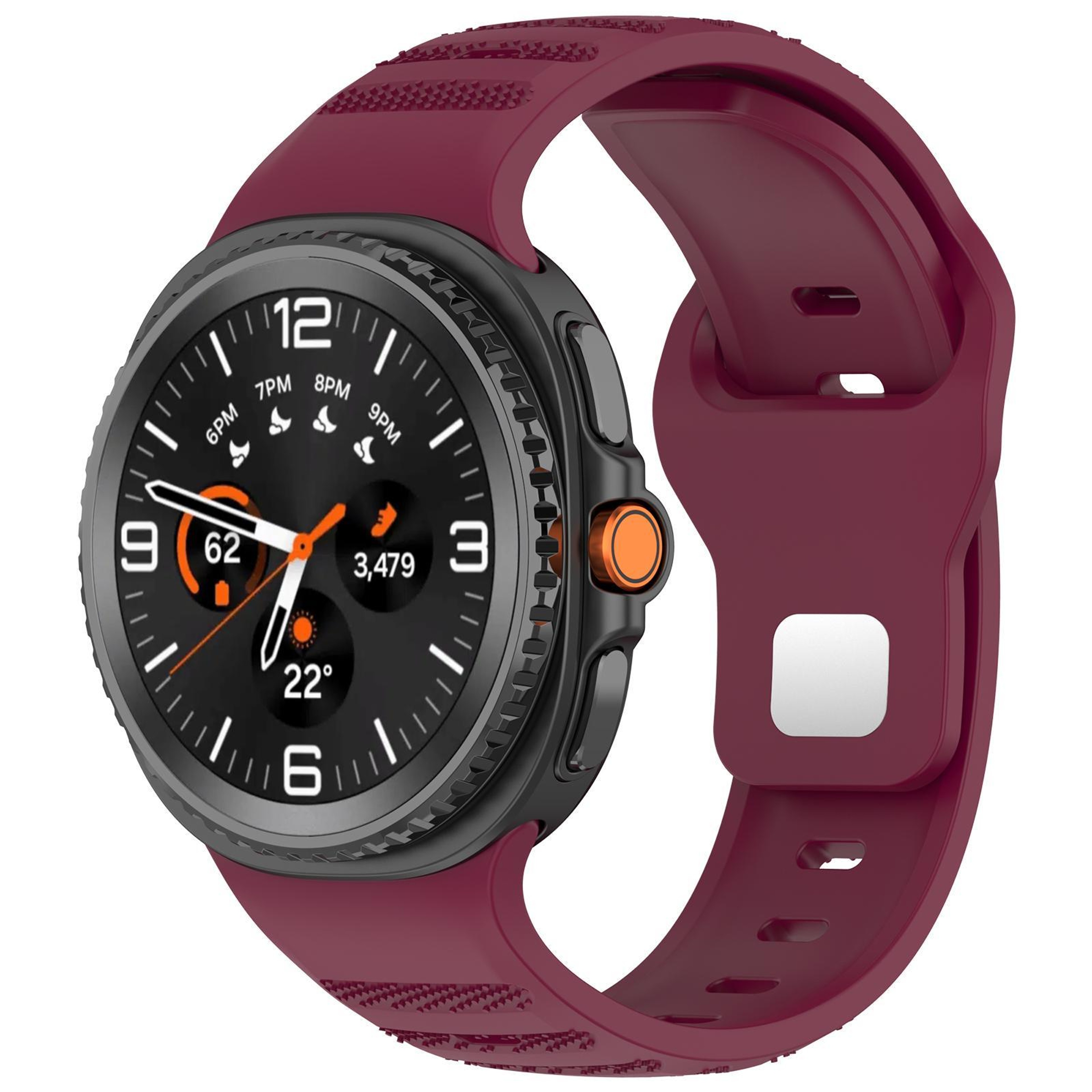 XDfind Samsung Galaxy Watch Ultra Band Silicone Sport Strap With Silver Stud Buckle 9