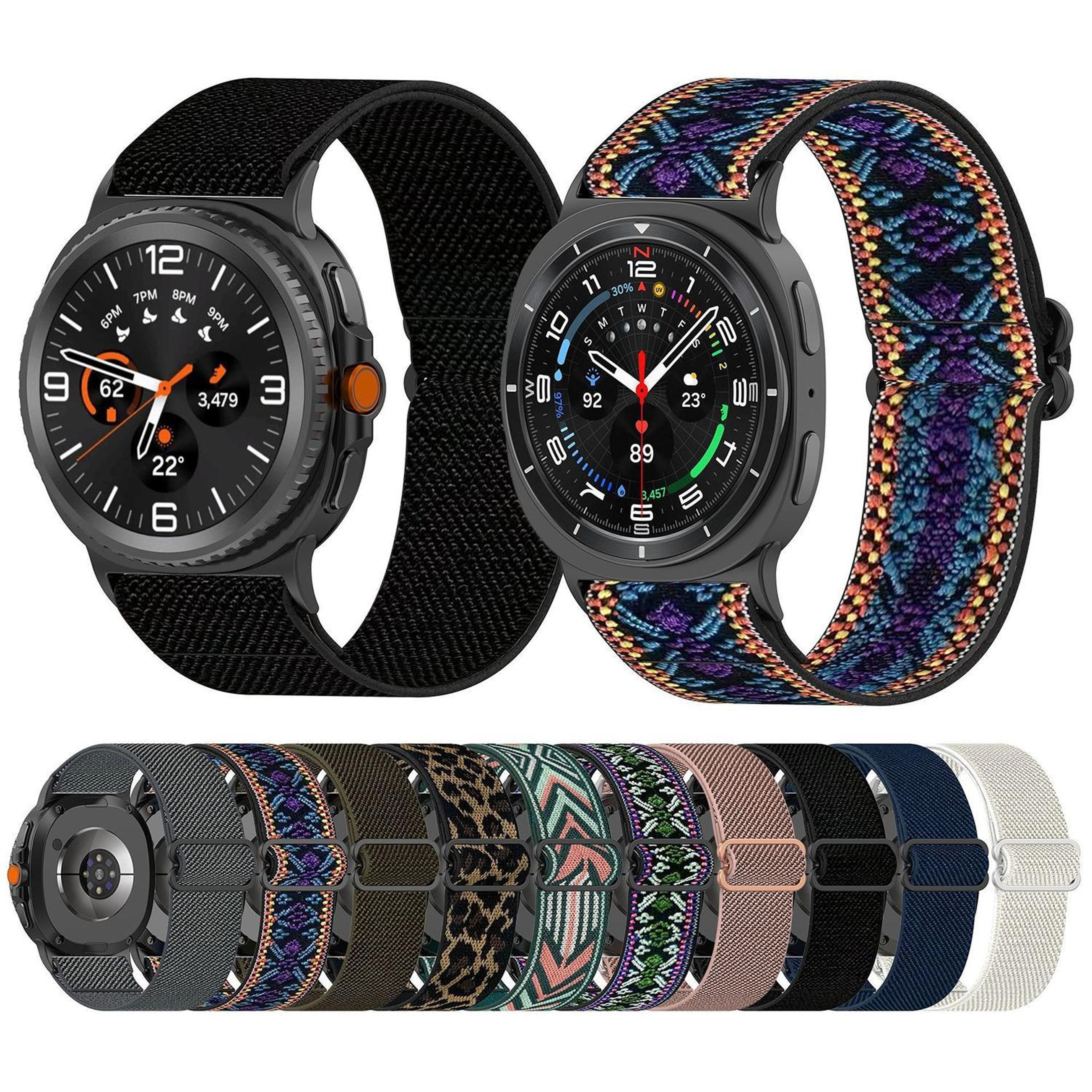 Ethnic Elastic Samsung Galaxy Watch8 band Nylon Braided Replacement Strap for Watch8 Classic – view 3