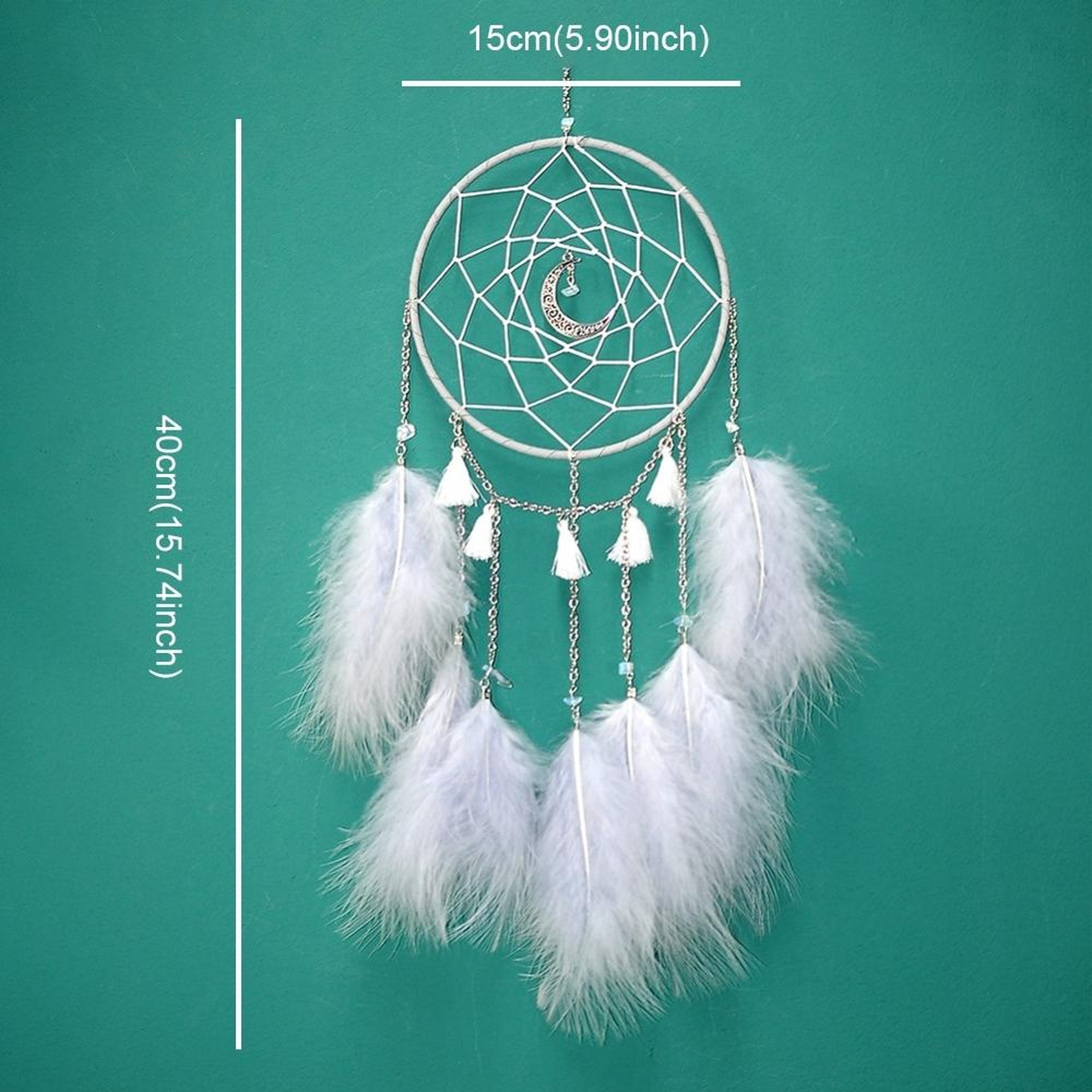 Handmade Dream Catcher Wall Hanging Boho Wall Decor with Feather for Kids Bedroom Home Decoration – view 4