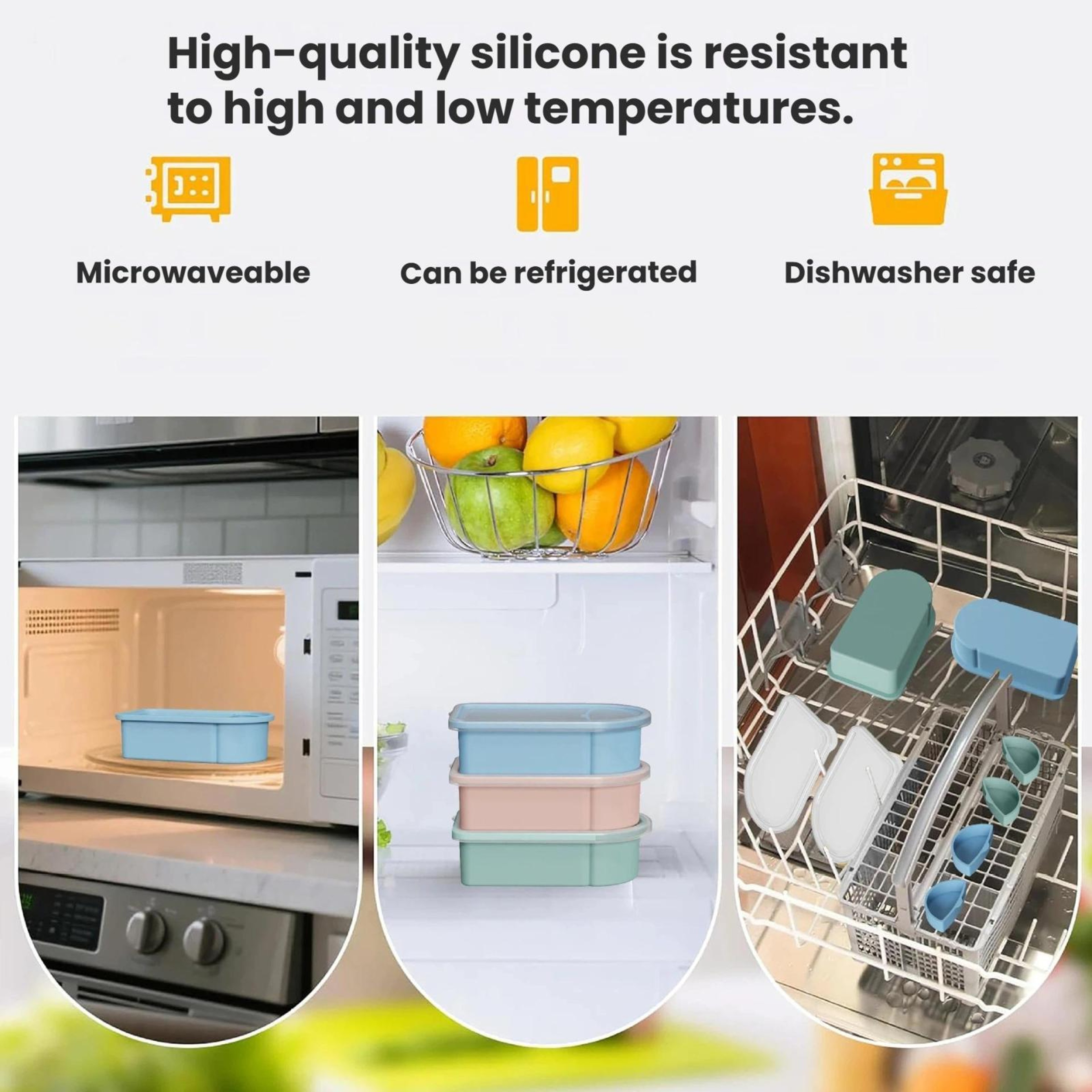 Silicone Snack Container With Sauce Compartment Reusable Food Storage For Travel Meal Prep And Lunc 3