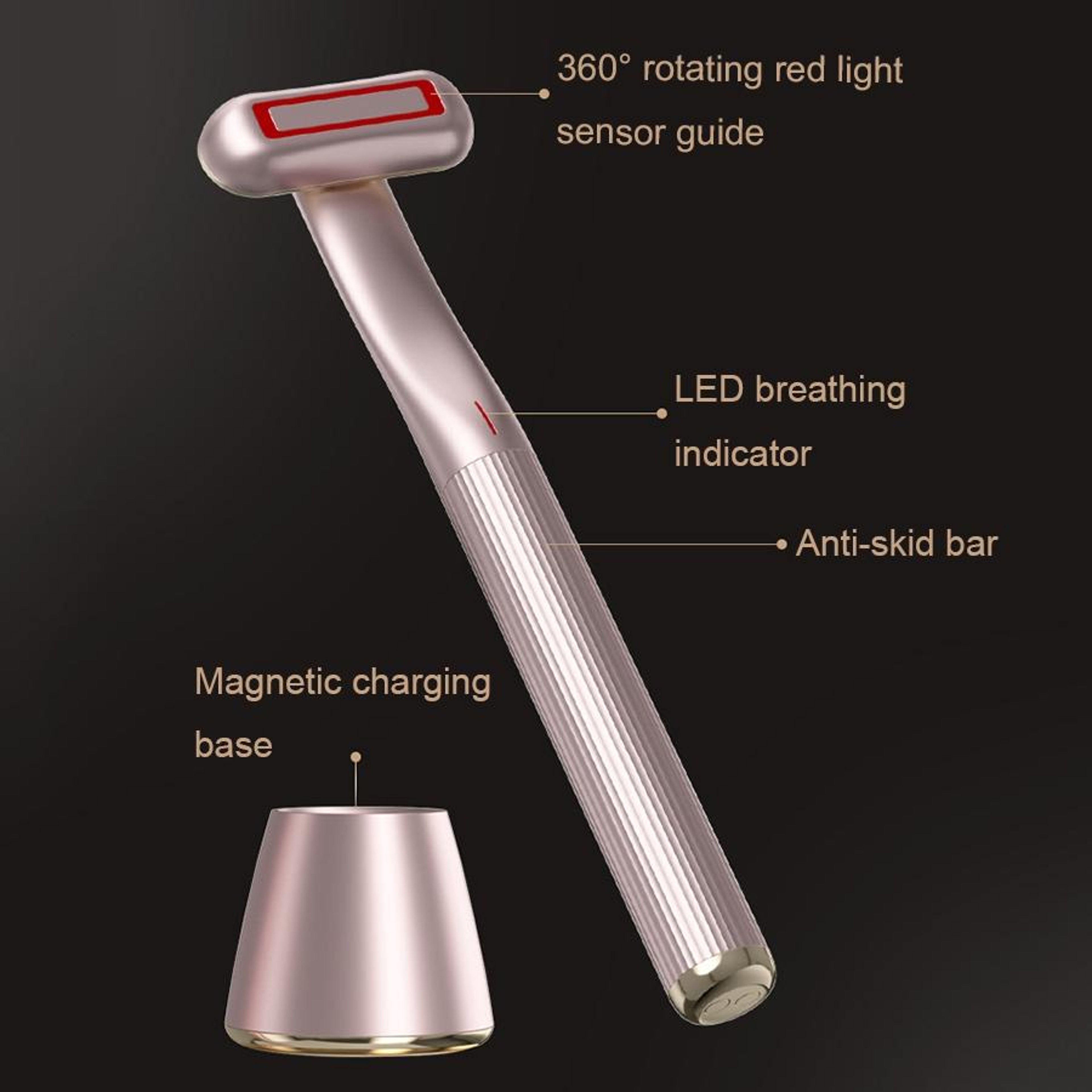 Microcurrent RF Facial Beauty Device With Rotating Massage Head For Skin Tightening And Rejuvenatio 3