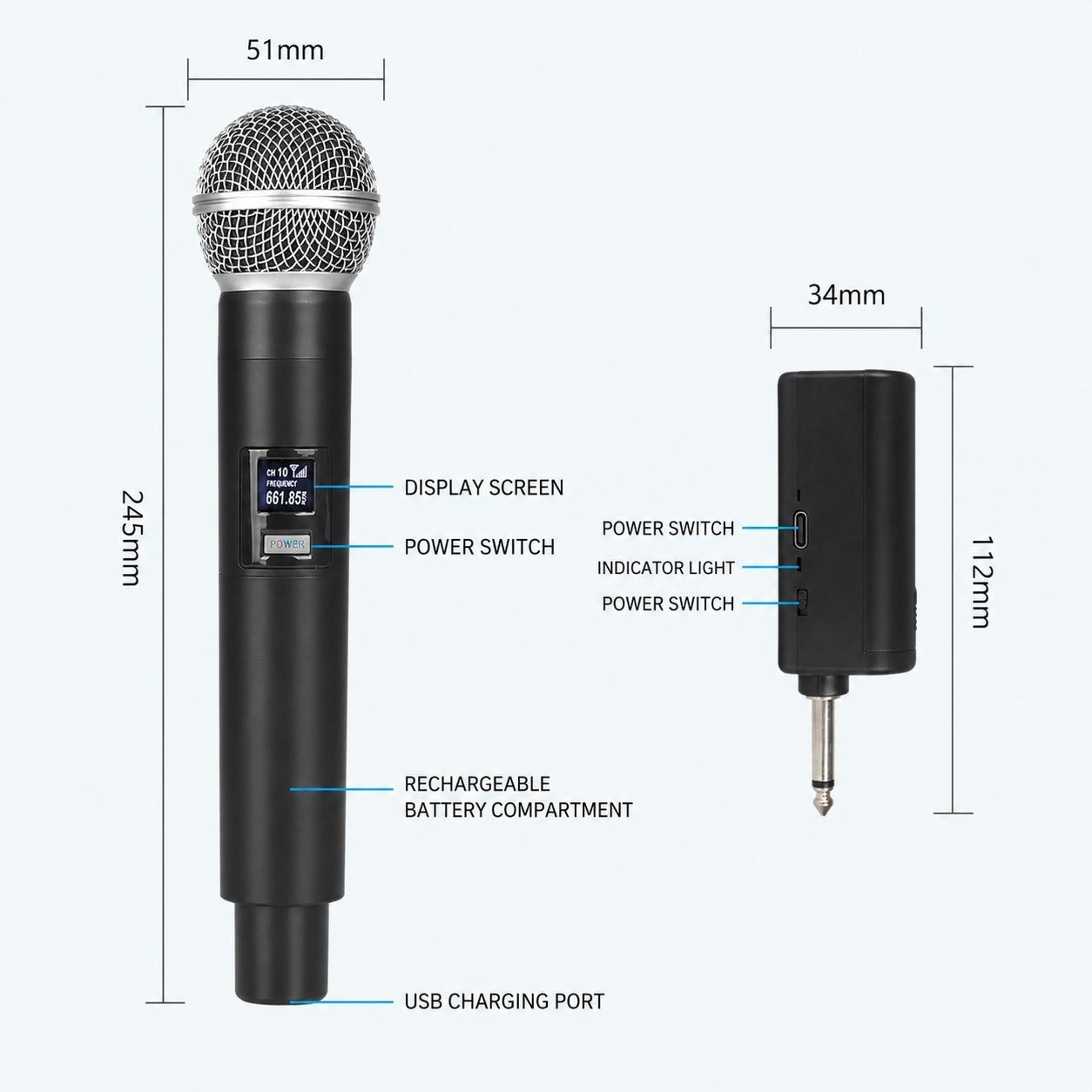 GE5 Wireless Karaoke Microphone Handheld Voice Amplifier for Singing and Entertainment – view 3