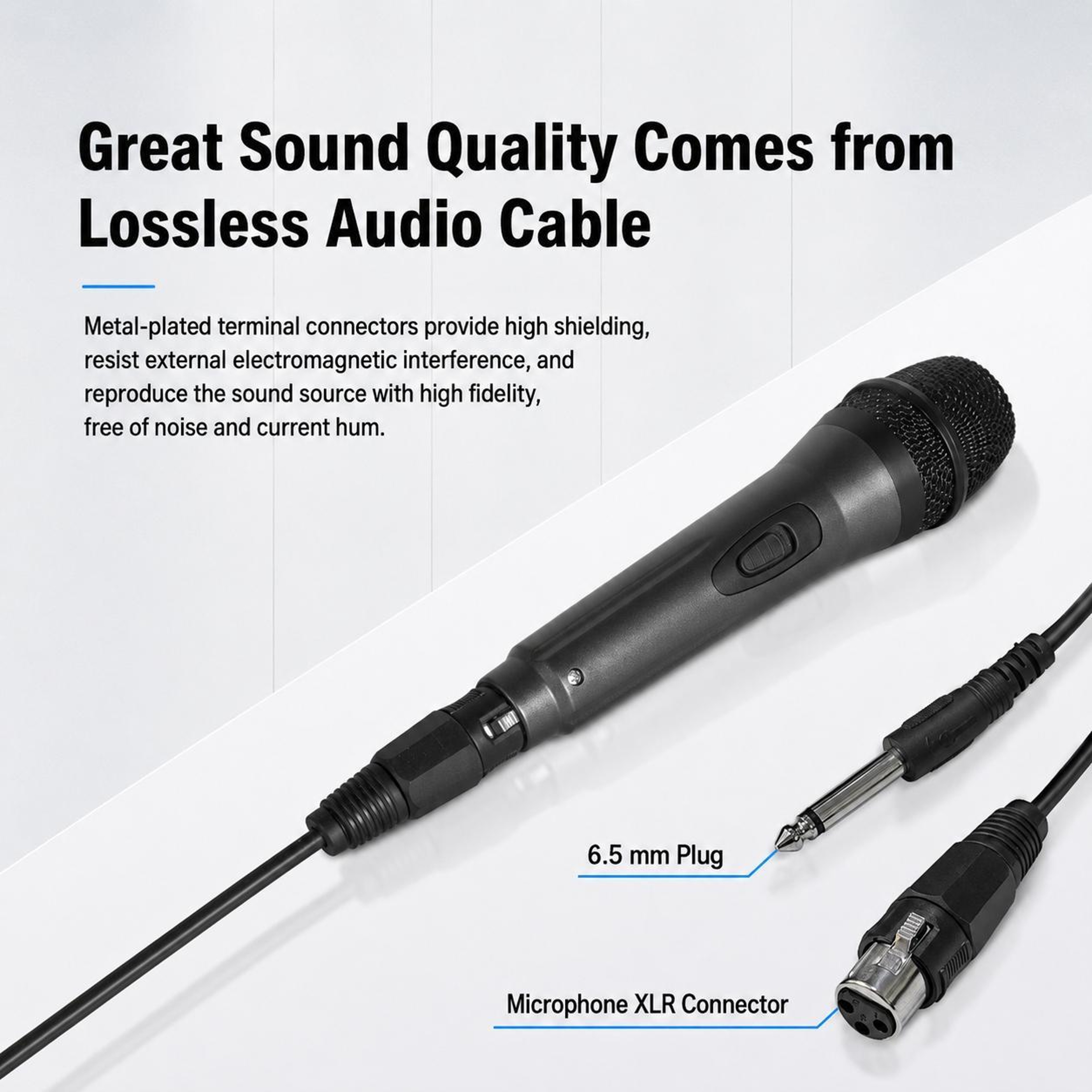 Anti Feedback Wired Microphone with 6.35mm Audio Connector – view 6