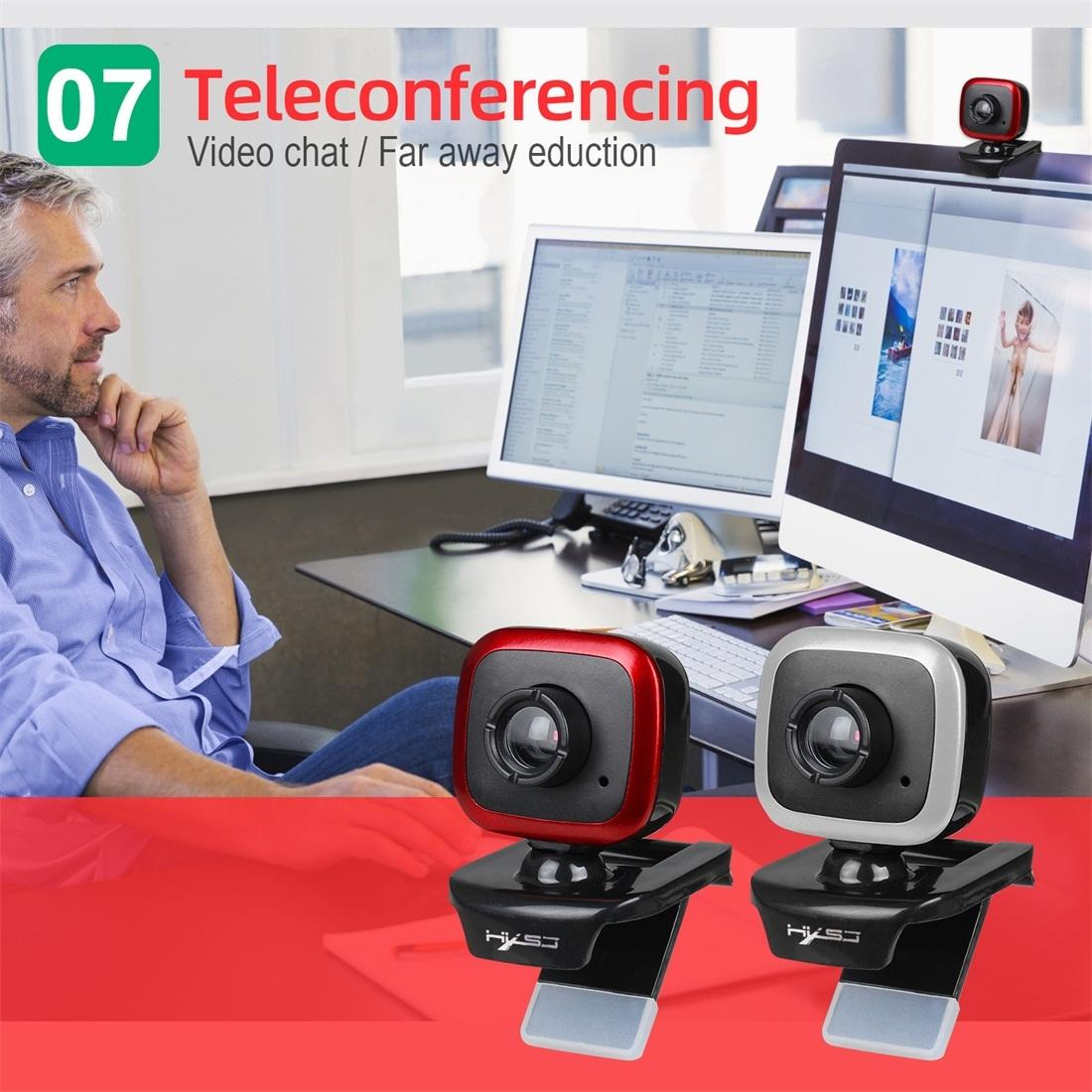 HD Webcam With Microphone For PC Video Calls And Streaming 8