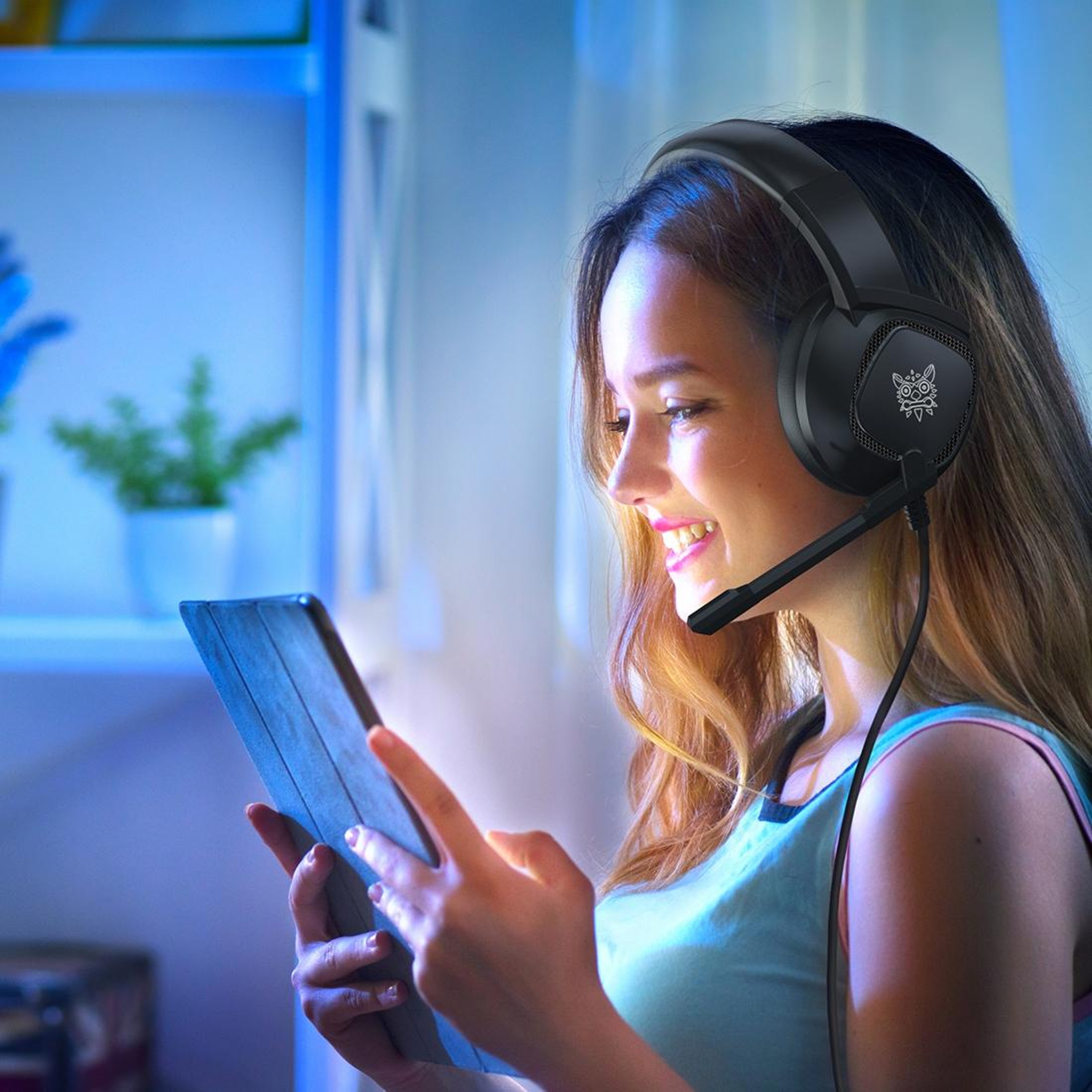 Gaming Headset with Adjustable Light Microphone for PC and Console – view 9