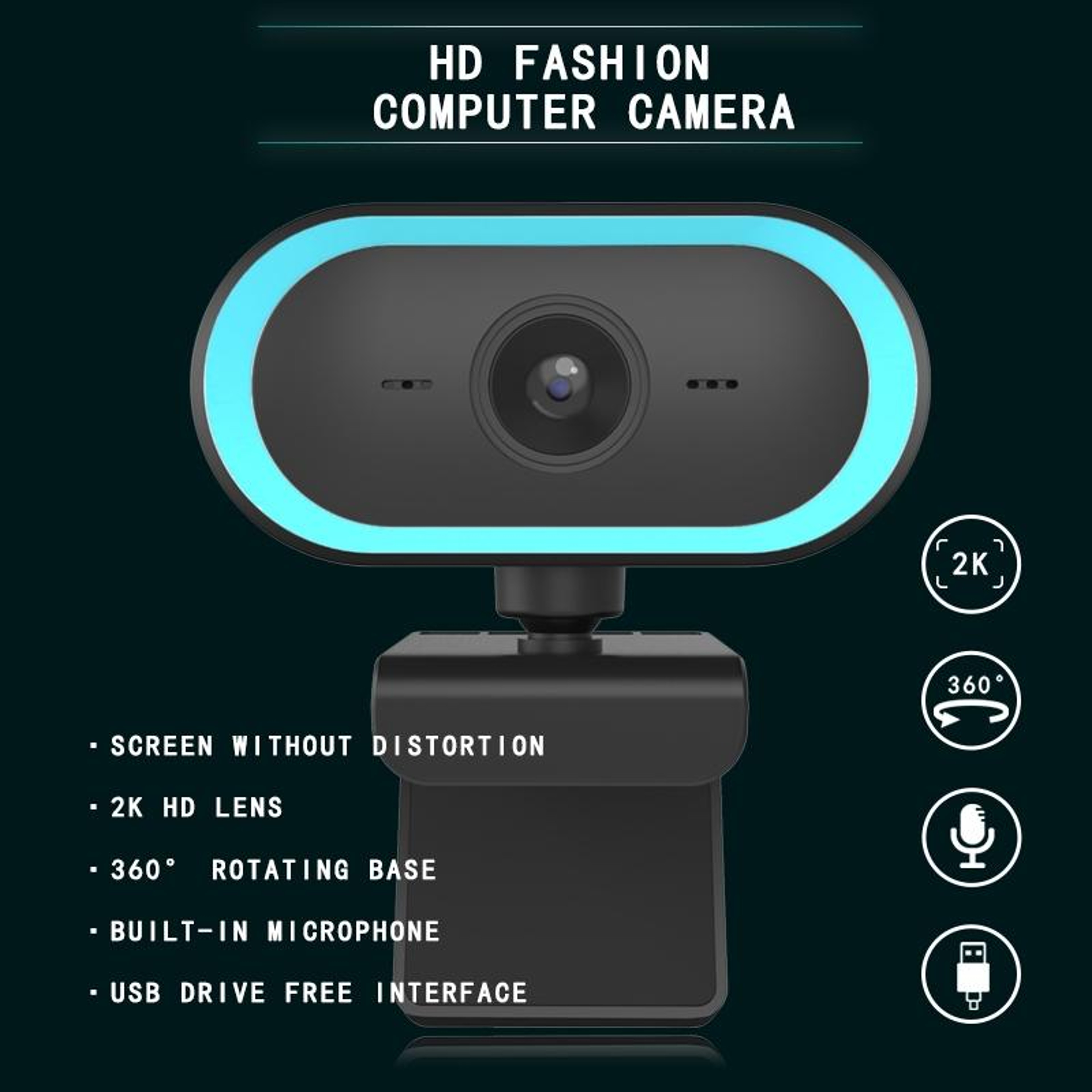 Webcam With Microphone And 360 Degree Rotation For Clear Video Calls 6
