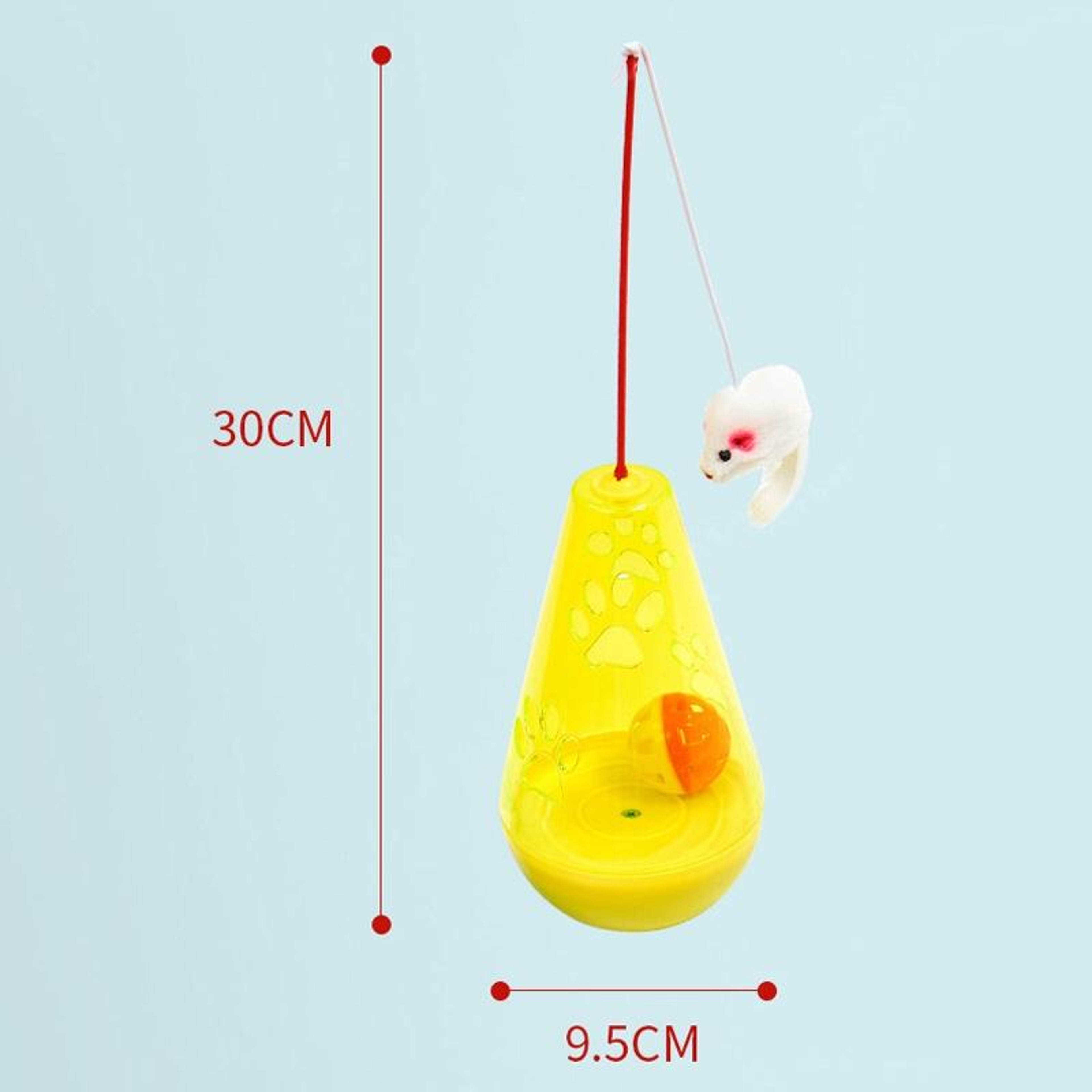 Interactive Cat Toy Treat Dispenser Tumbler Ball With Teaser Wand For Indoor Cats 2
