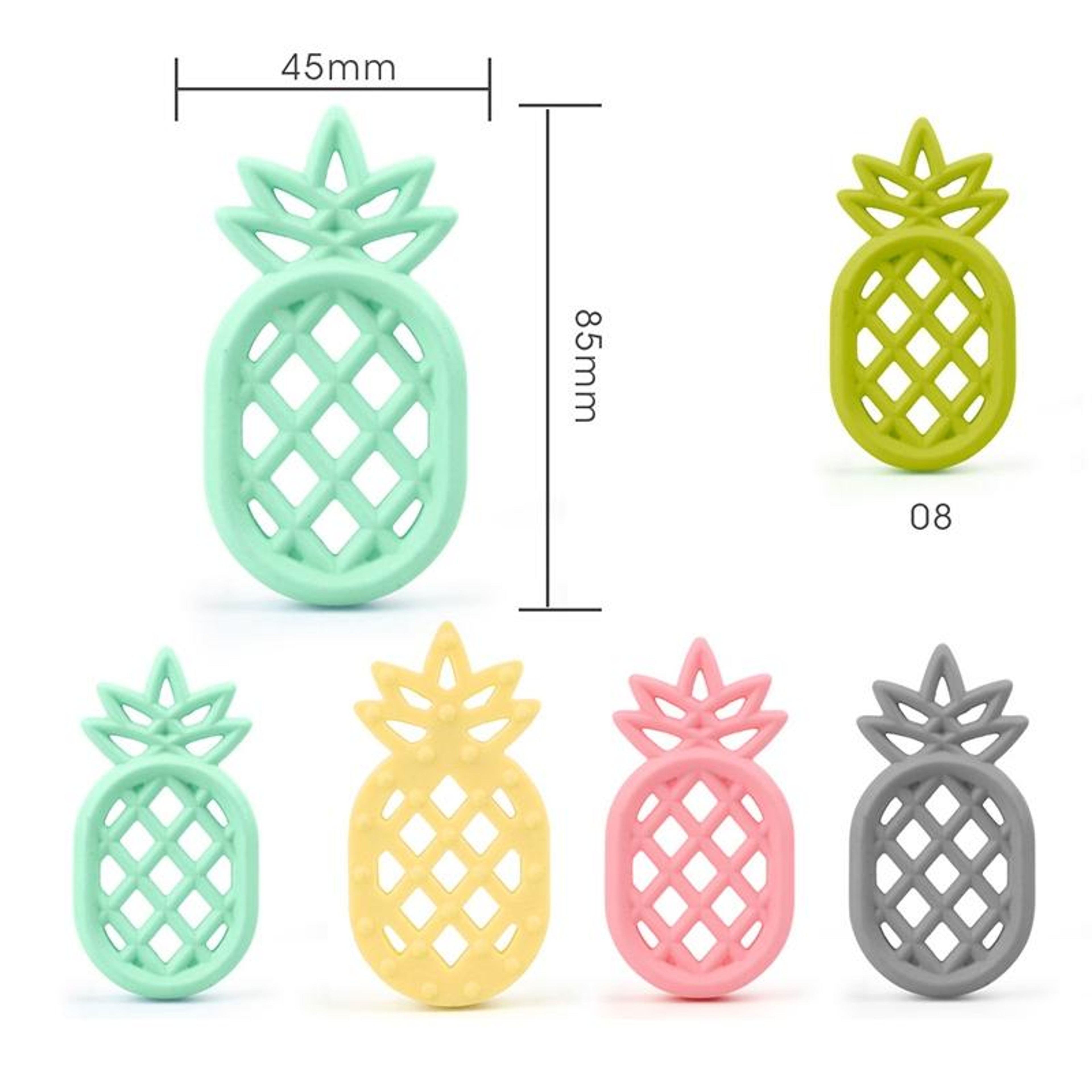 Pineapple Baby Silicone Teether Soft Teething Toy BPA Free Easy Grip Nursing Pendant For Infants 2