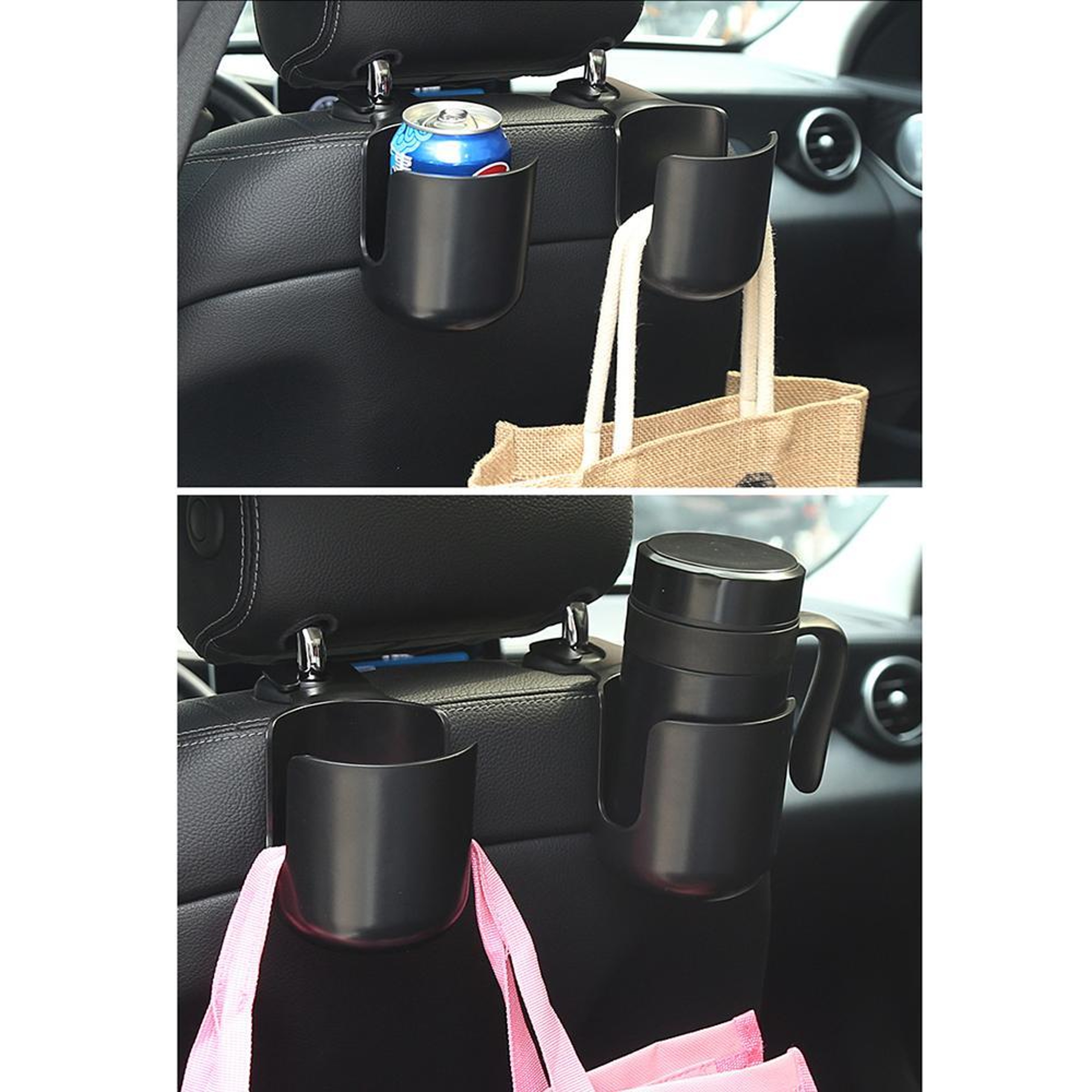 Multifunction Car Seat Cup Holder With Headrest Hook Backseat Organizer For Drinks Bags And Essenti 3