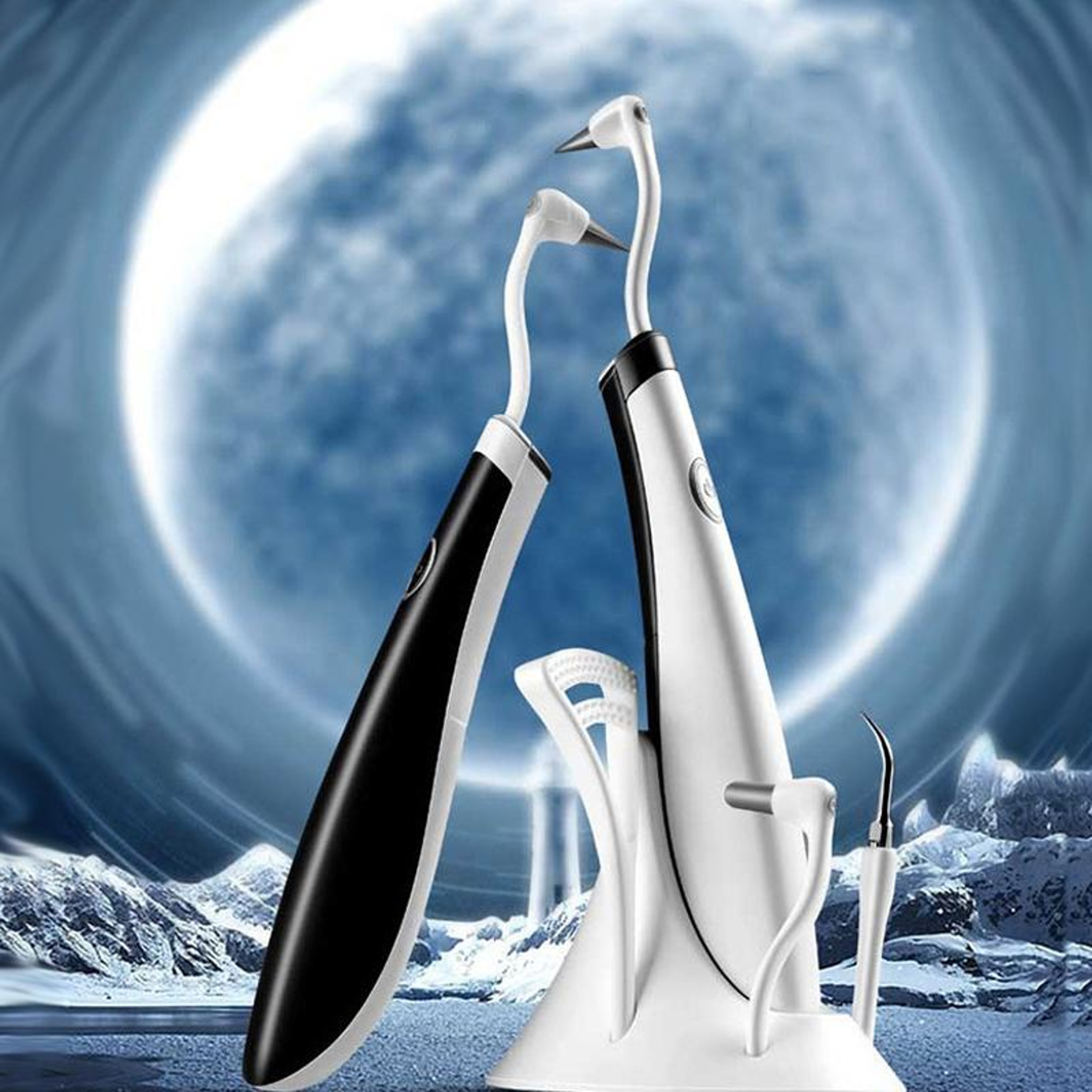 Portable Sonic Dental Scaler Teeth Cleaning Tool with LED Light and 5 Cleaning Heads – view 8