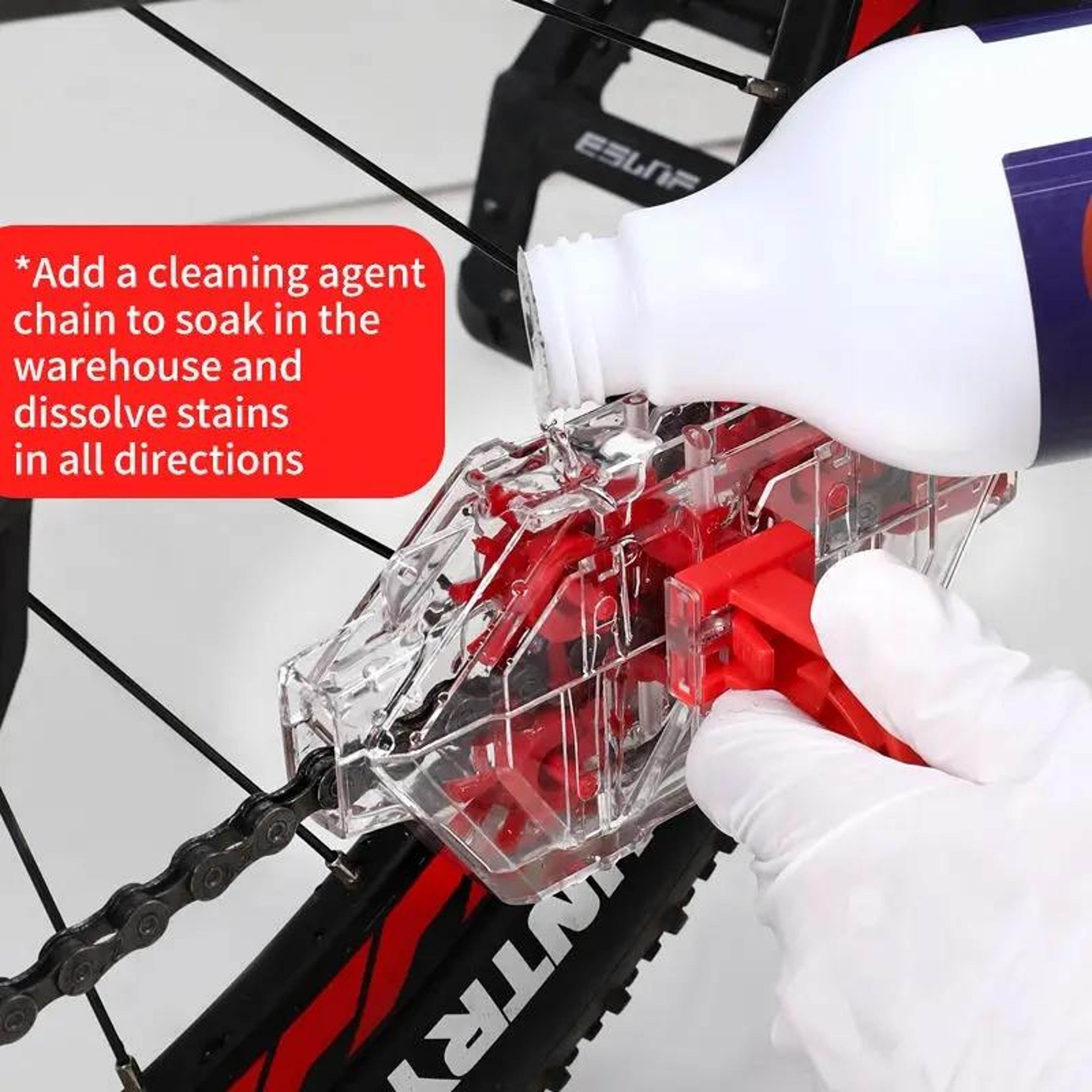 Transparent Bike Chain Cleaner Tool with Immersion Brush for Road Mountain and Hybrid Bicycle Maintenance – view 9
