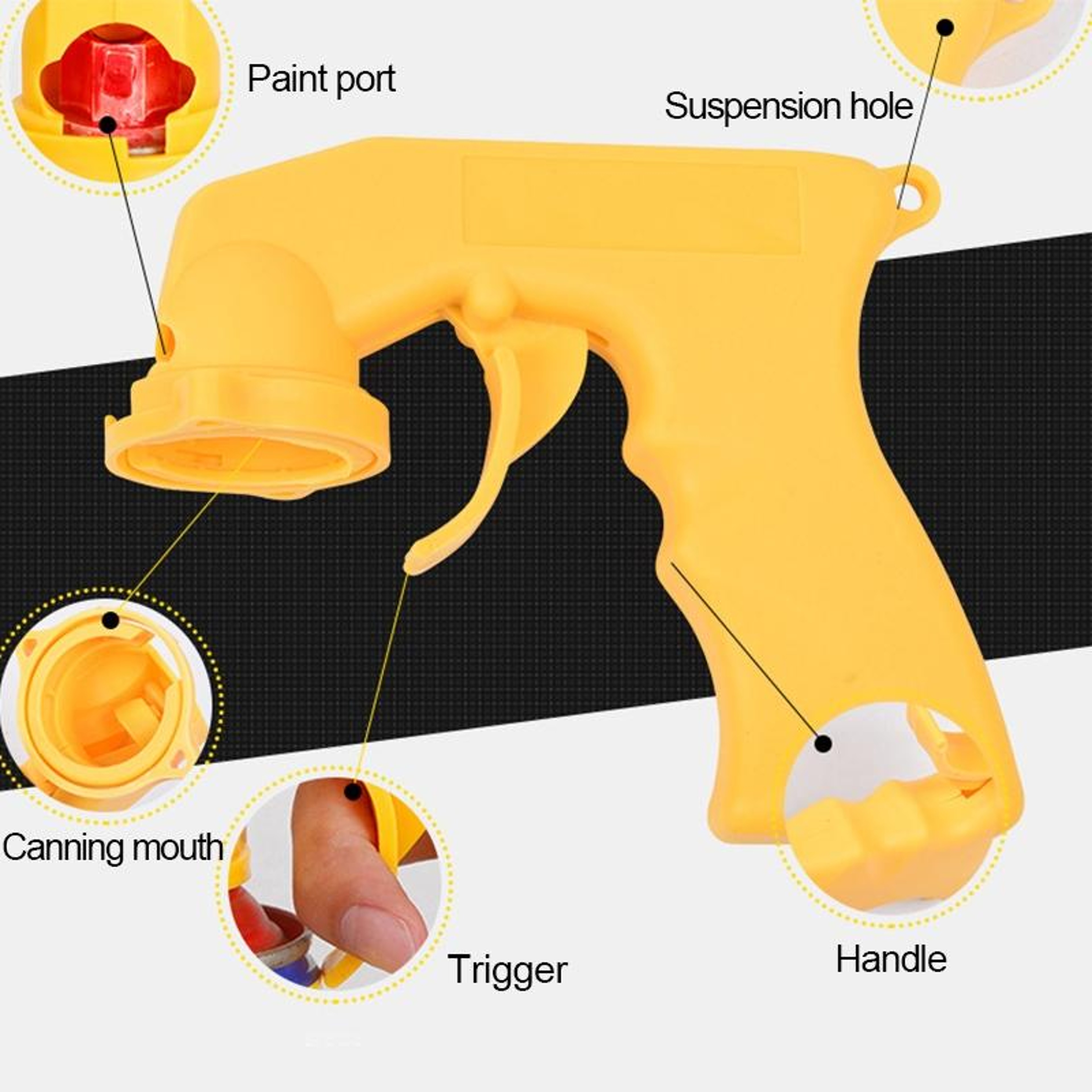 Universal Aerosol Spray Gun Handle Paint Can Trigger Grip for Smooth Car Paint and DIY Projects – view 5