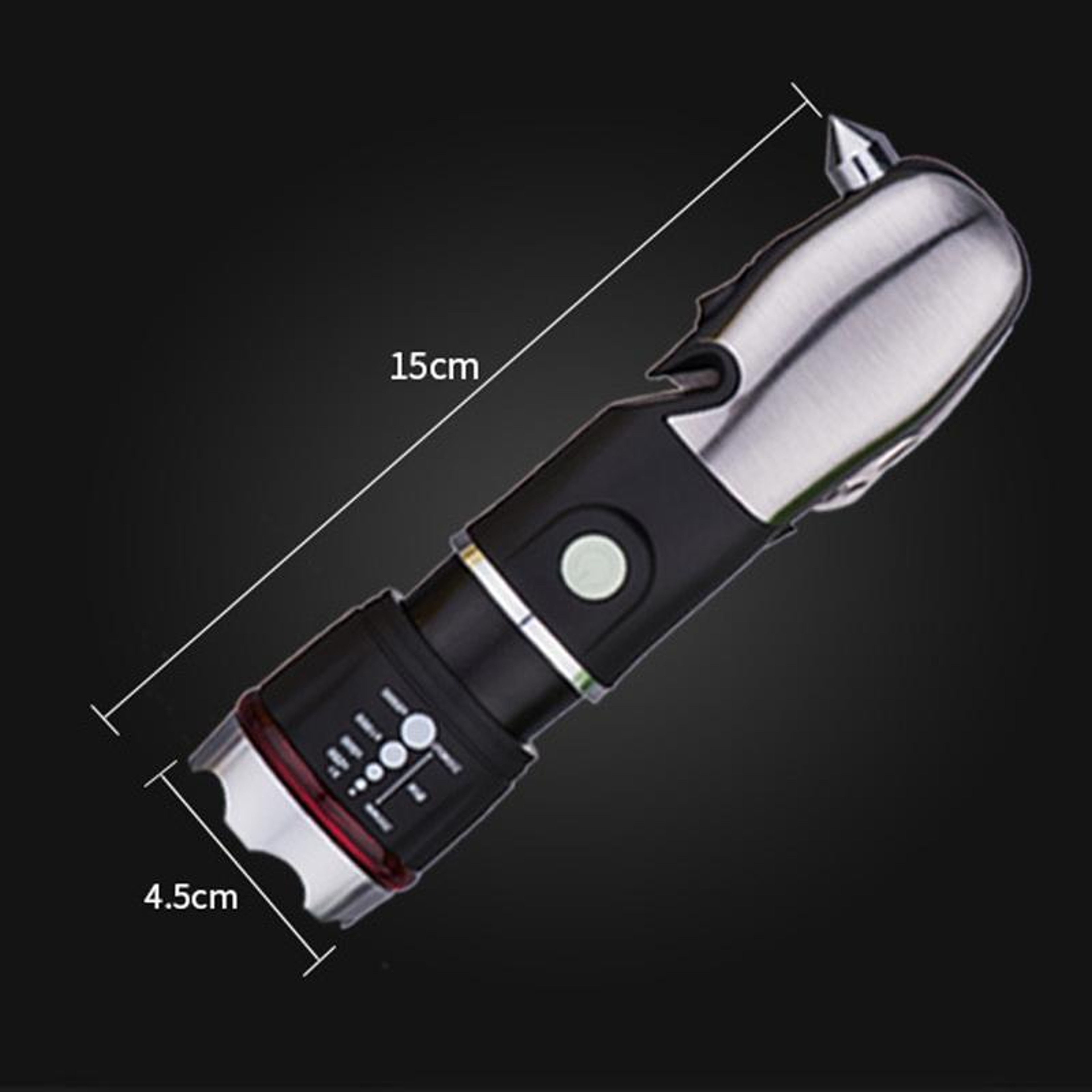Outdoor Emergency Escape Tool Safety Hammer Emergency Flashlight – view 3