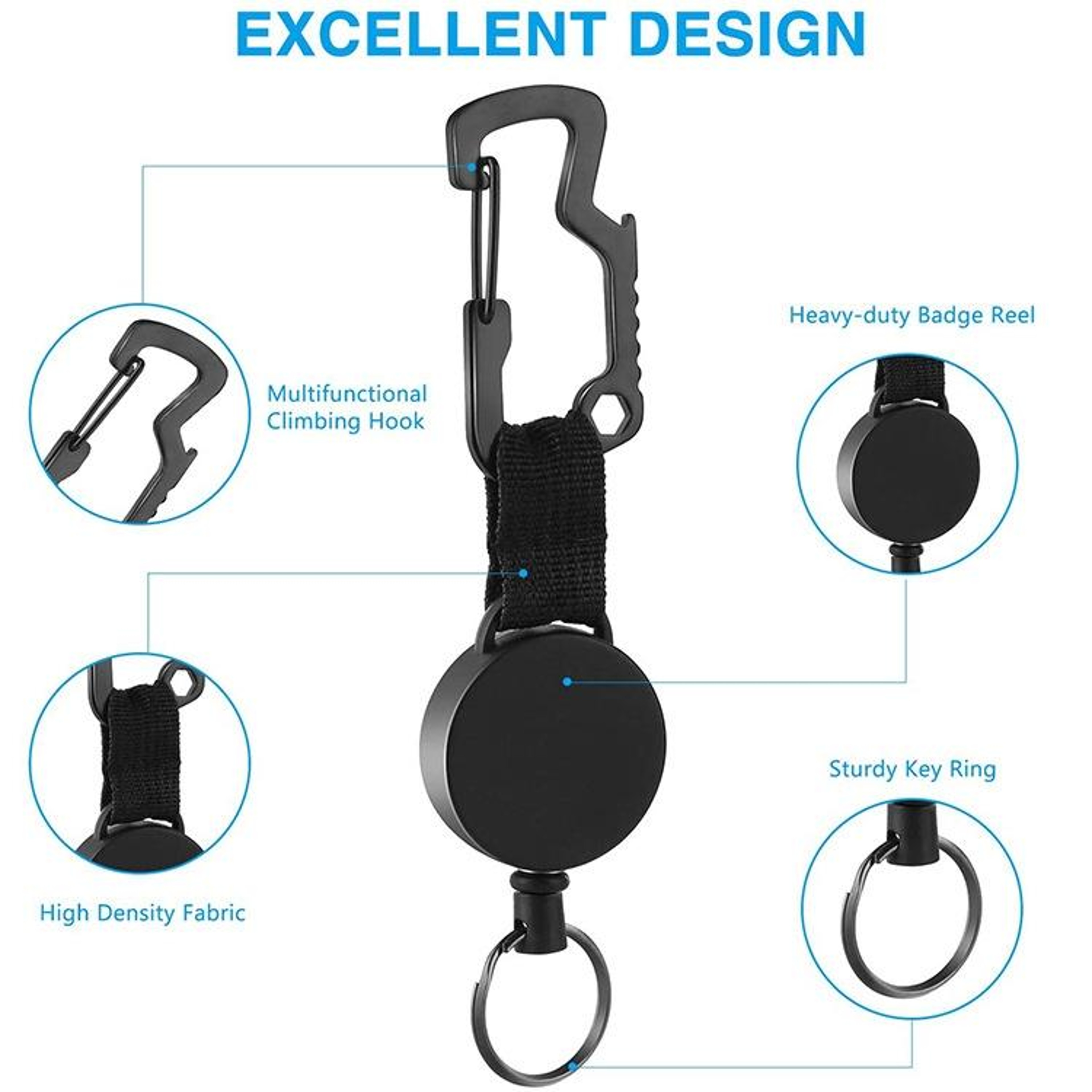 Stainless Steel Carabiner Bottle Opener Multifunctional EDC Keychain Clip For Camping Hiking Travel 1