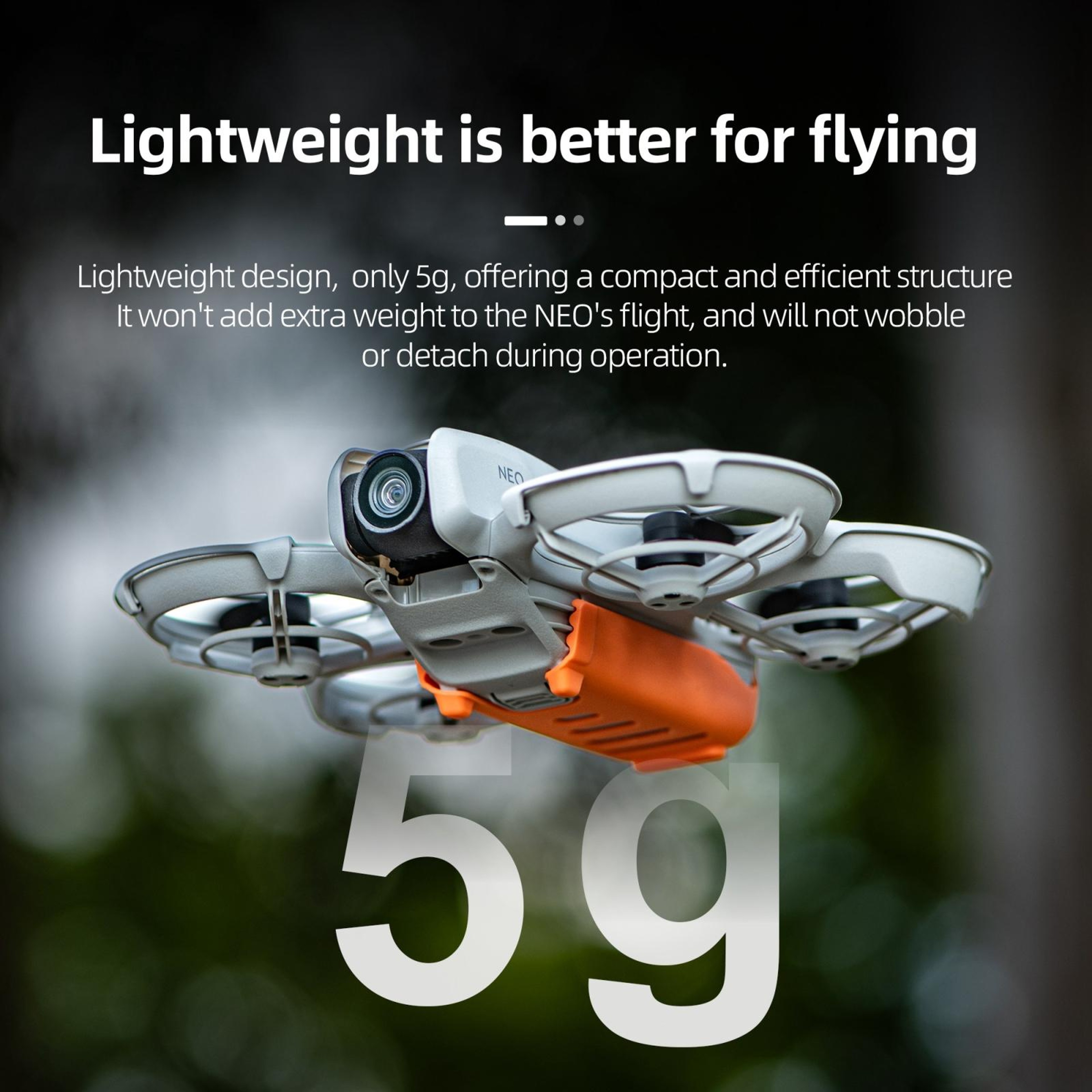 DJI Neo Battery Cover Landing Gear Protector Lightweight Drone Battery Protector Orange 4
